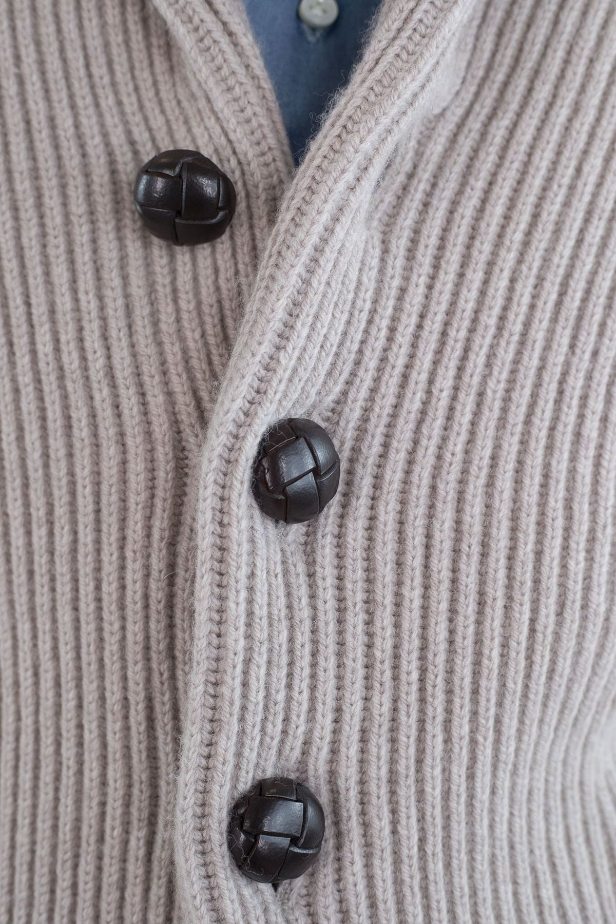 MC GEORGE OF SCOTLAND Cardigan Sciallato Lana Cashmere Beige