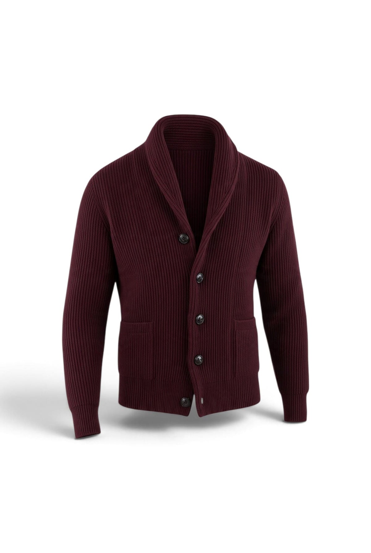 MC GEORGE OF SCOTLAND Cardigan Sciallato Lana Cashmere Burgundy