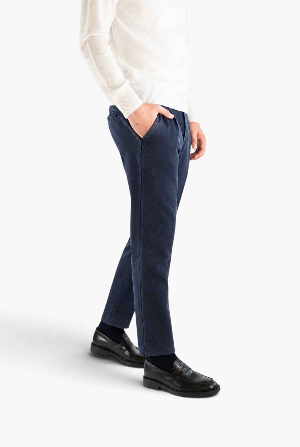 MYTHS Pantaloni Lana Washed Blu Scuro