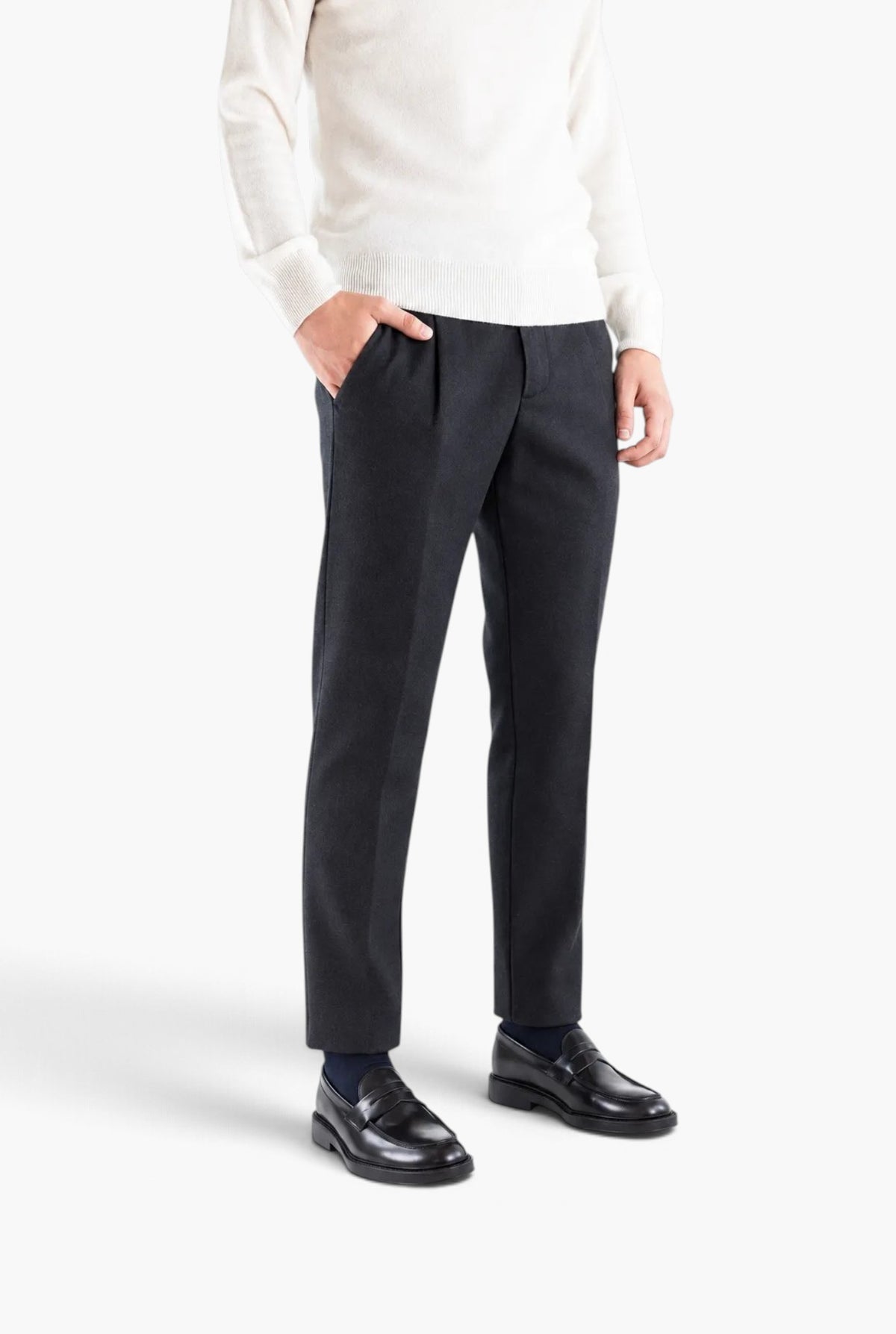 MYTHS Pantaloni Lana Washed Nero