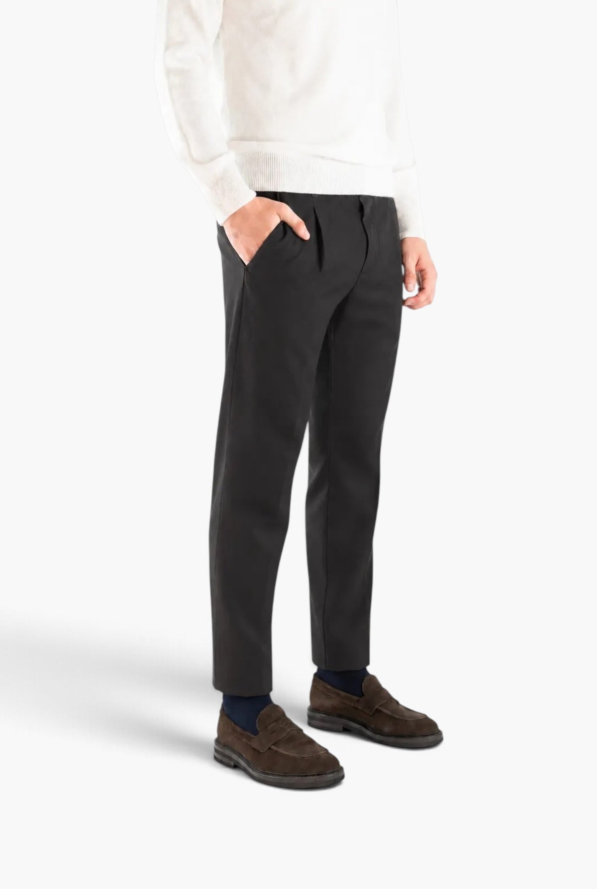 MYTHS Pantaloni Lana Cashmere Washed Moro