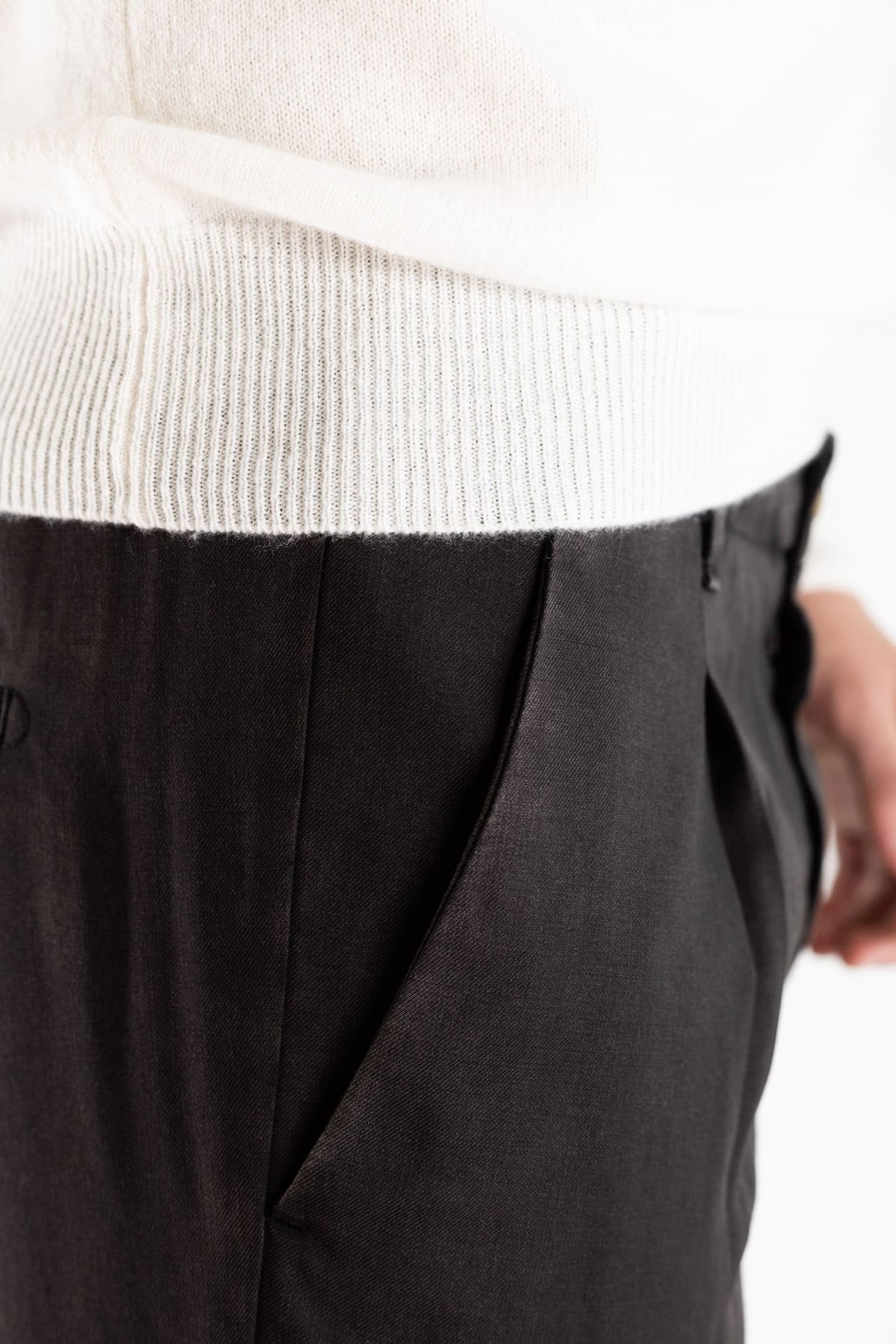 MYTHS Pantaloni Lana Cashmere Washed Moro