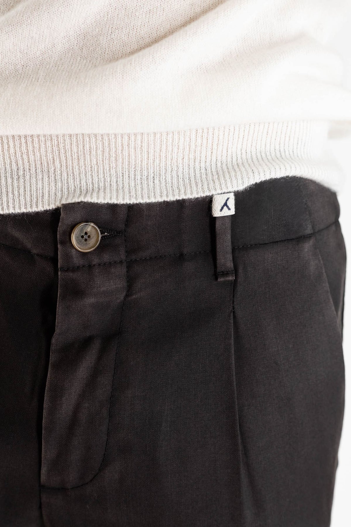 MYTHS Pantaloni Lana Cashmere Washed Moro