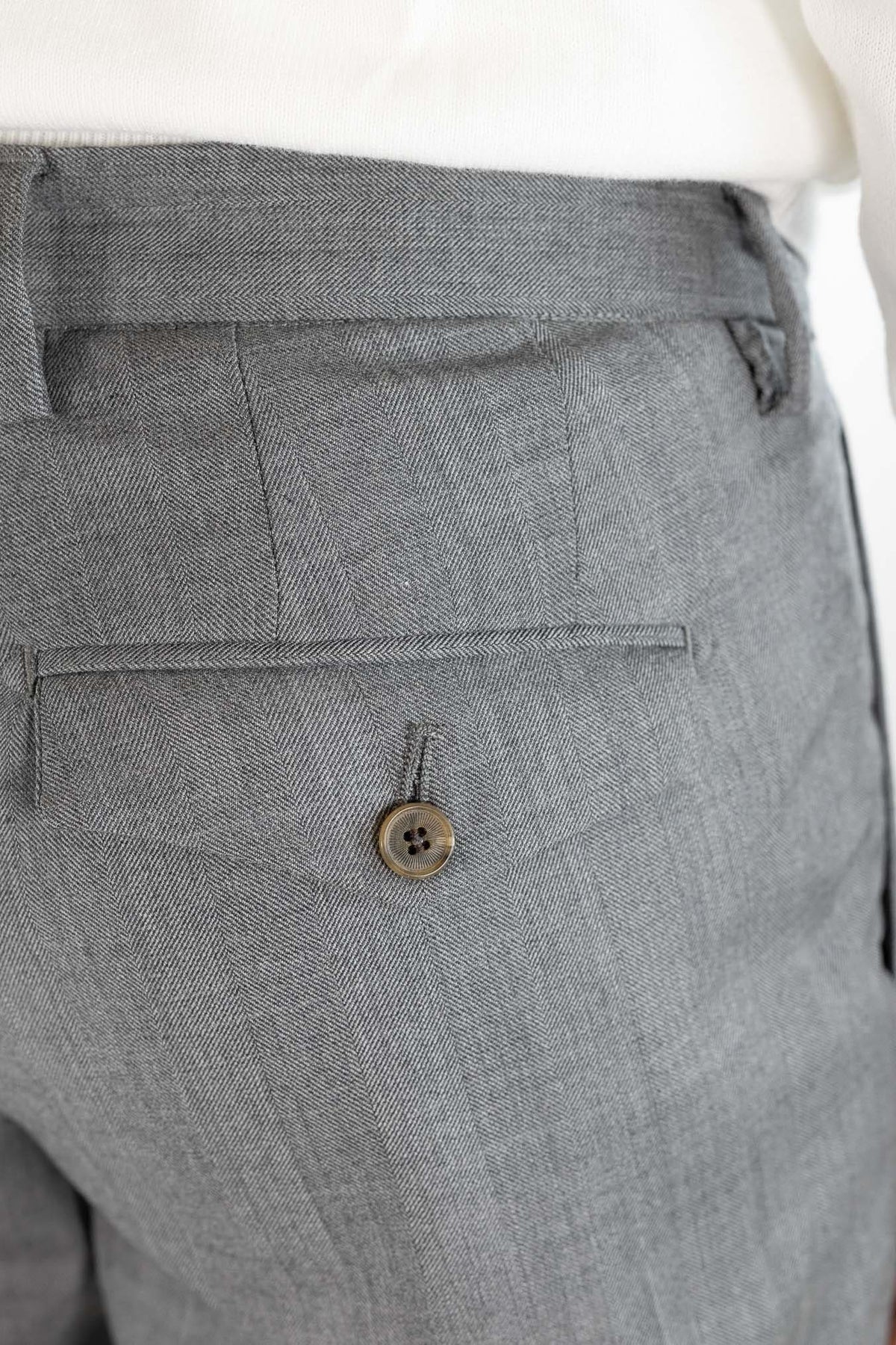 MYTHS Pantaloni Spigati Lana Cashmere Seta Grigio