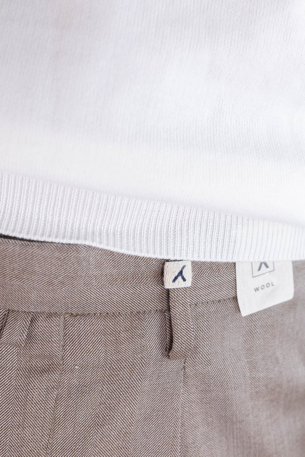 MYTHS Pantaloni Spigati Lana Cashmere Seta Beige
