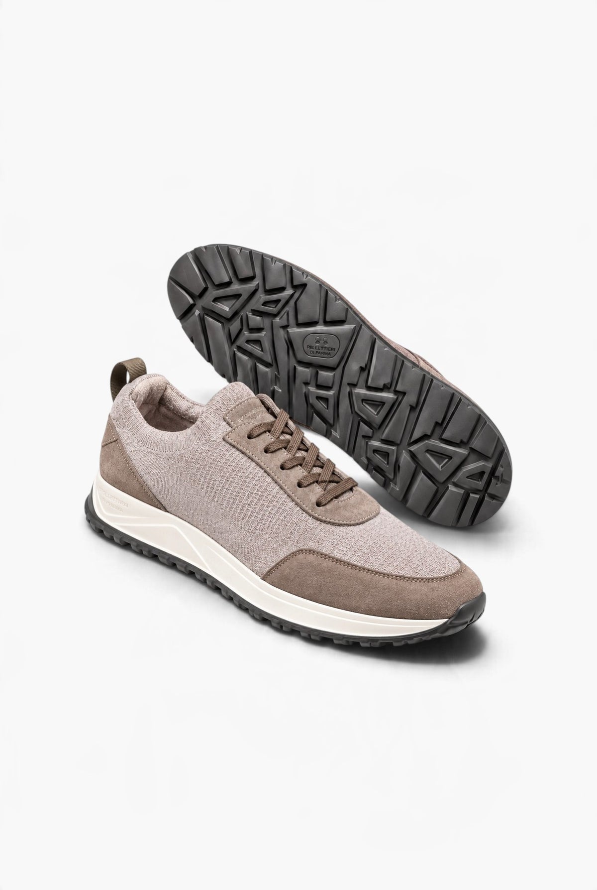 PELLETTIERI DI PARMA Sneaker Calzino Lana Cashmere Tortora
