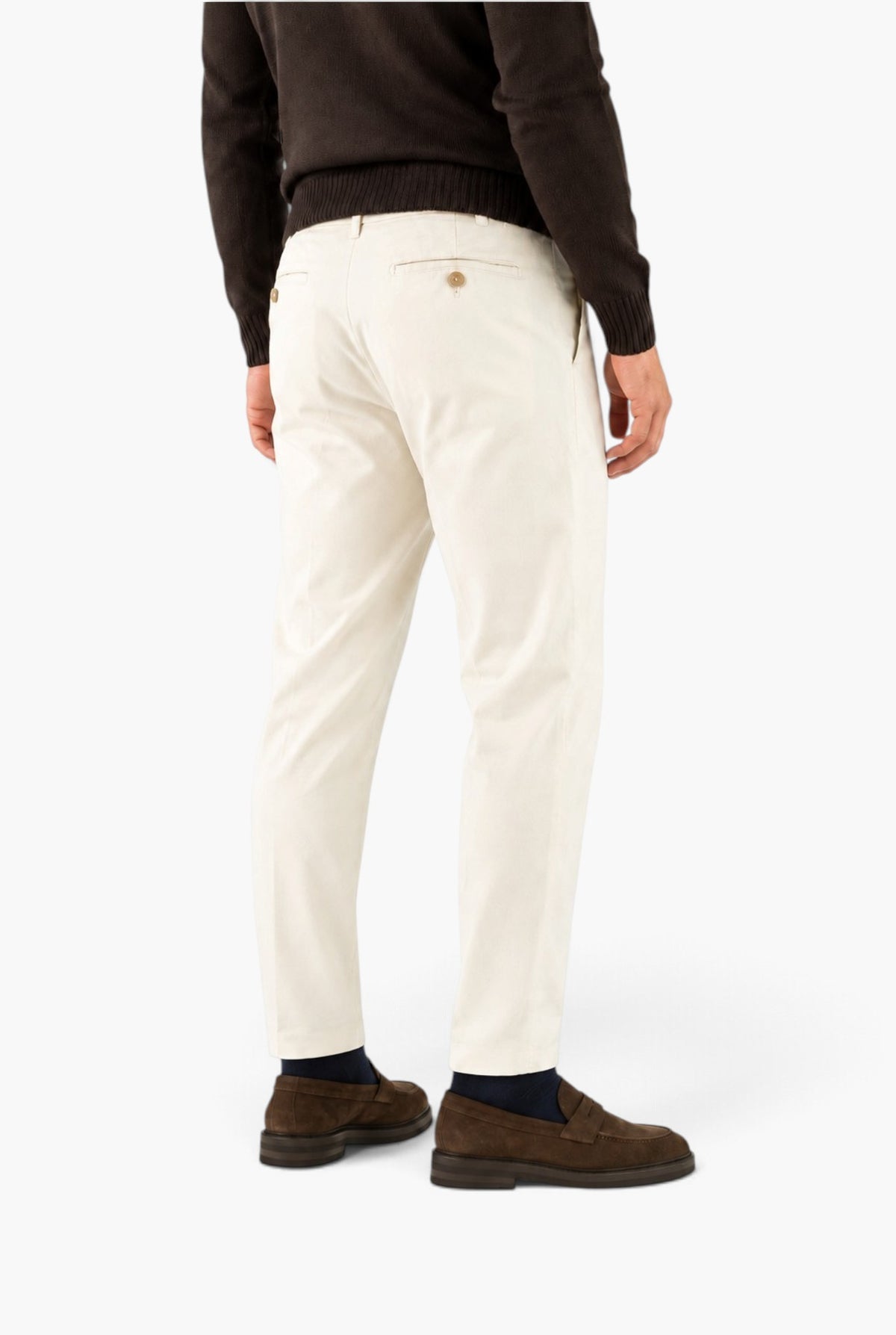 PESCAROLO Pantaloni Fustagno "Evo" Cotone Seta Panna
