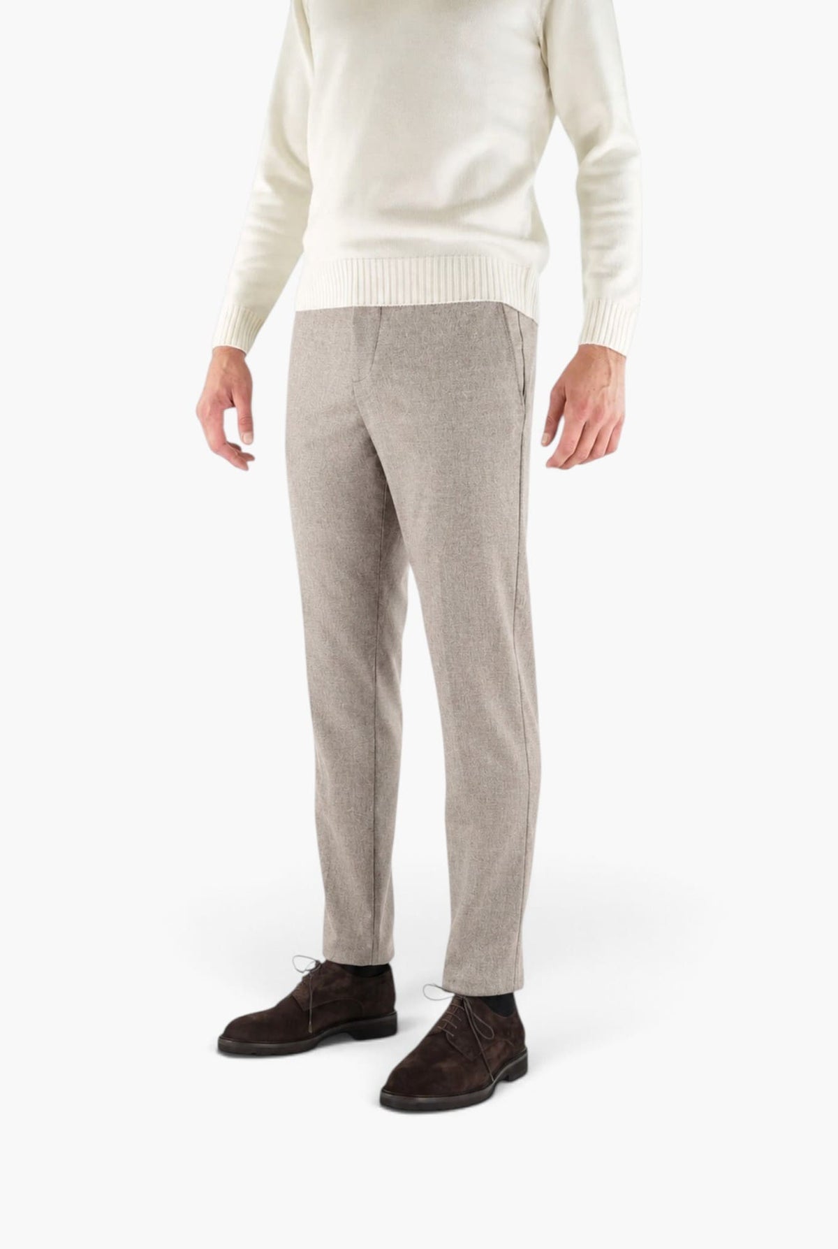 PESCAROLO Pantaloni "Evo" Lana Cashmere Beige