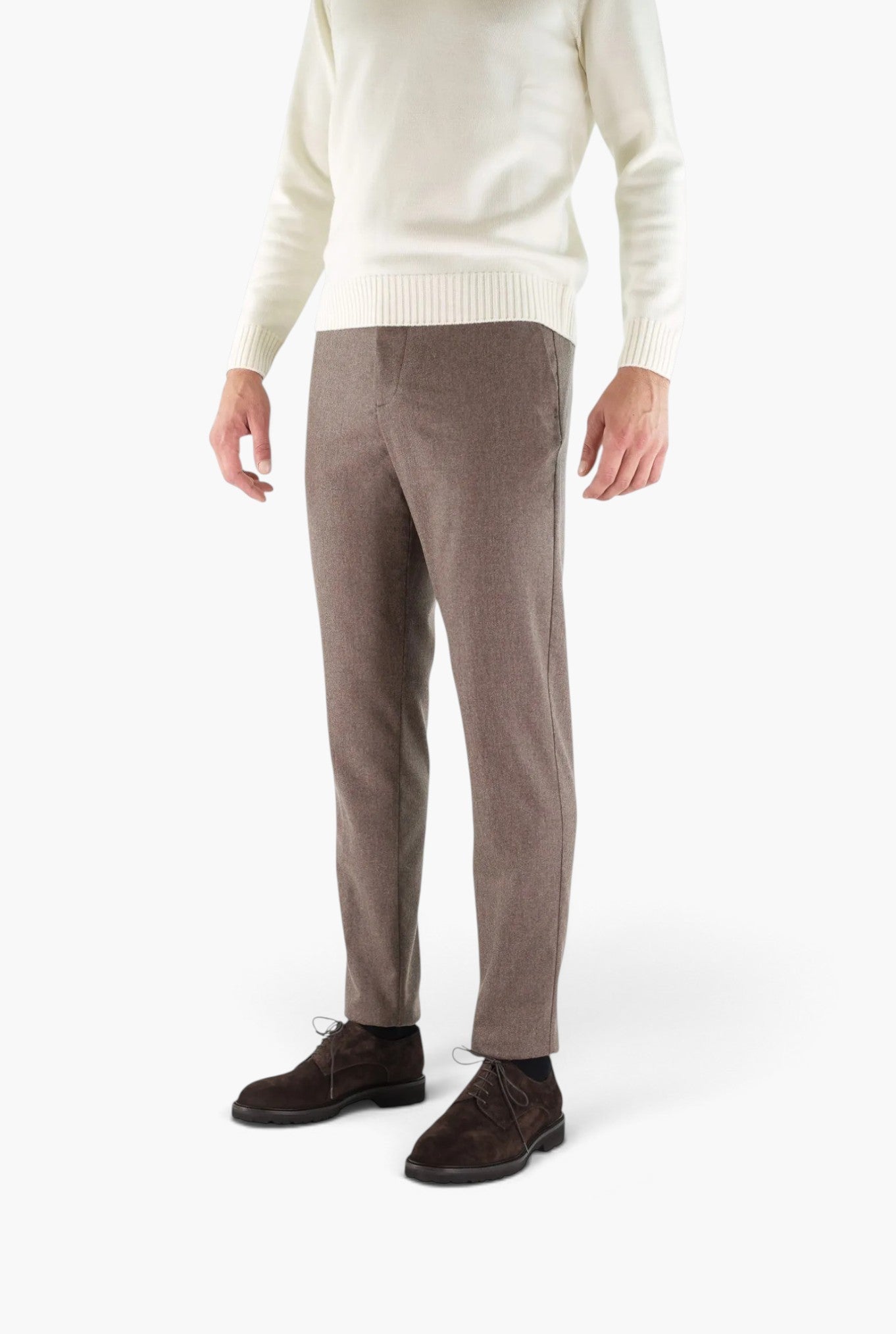 PESCAROLO Pantaloni "Evo" Lana Cashmere Marrone