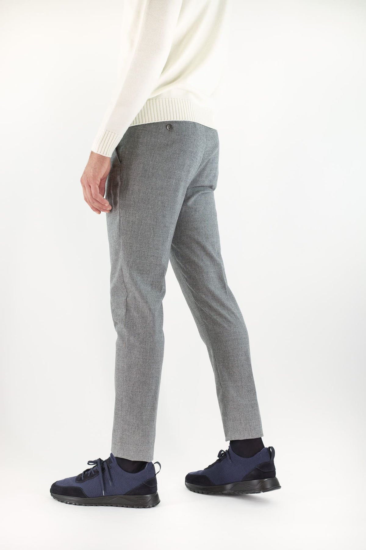 PESCAROLO Pantaloni "Evo" Lana Cashmere Grigio Chiaro