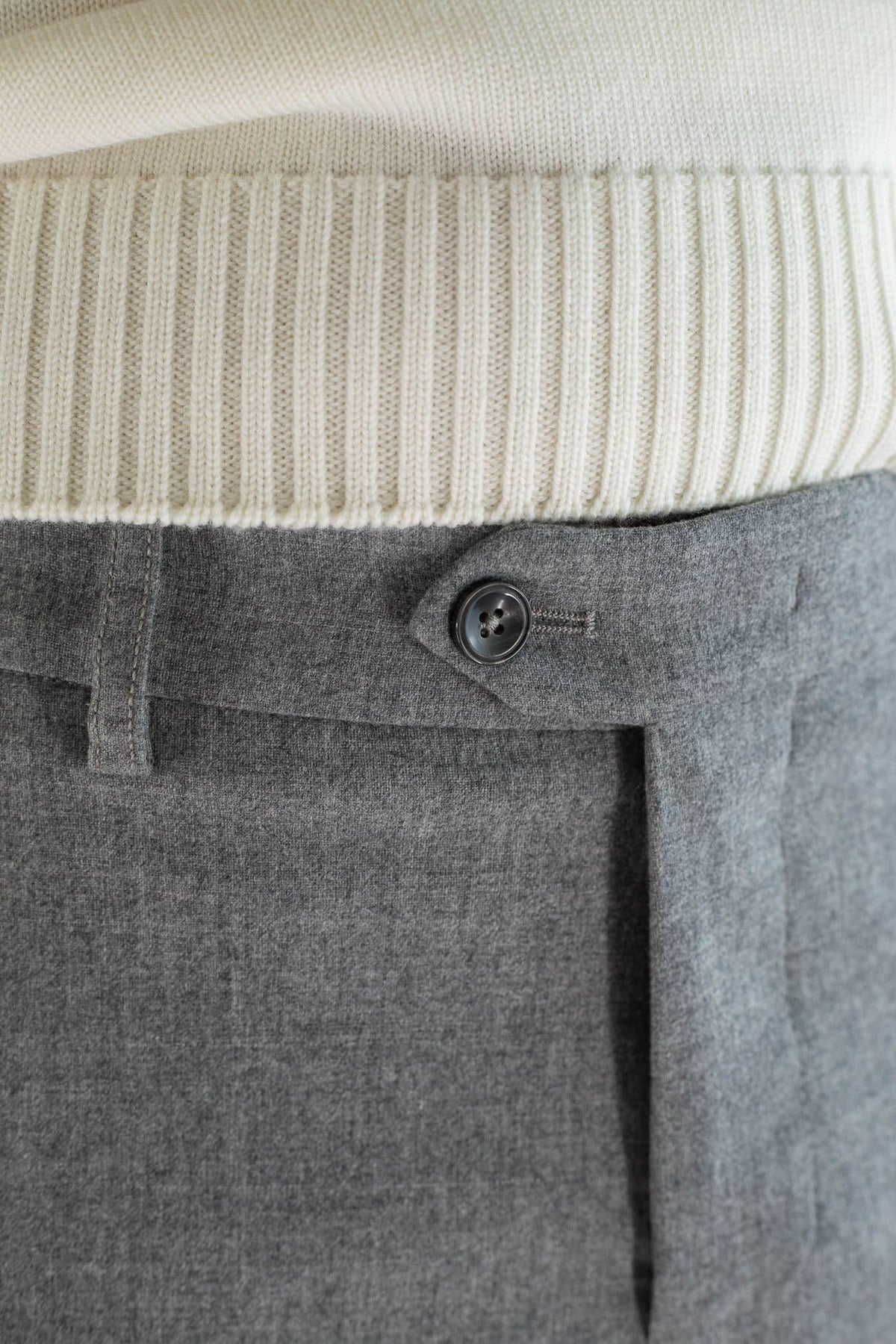 PESCAROLO Pantaloni "Evo" Lana Cashmere Grigio Chiaro