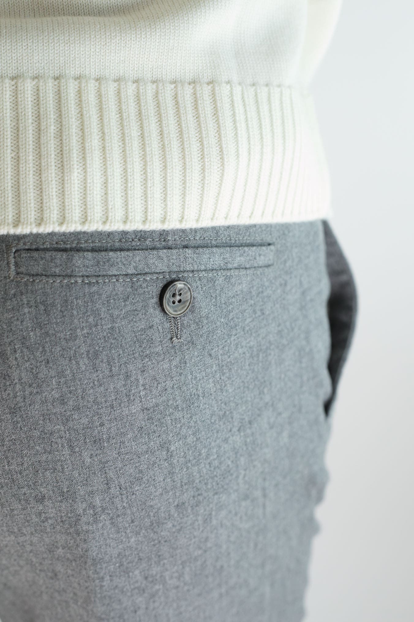 PESCAROLO Pantaloni "Evo" Lana Cashmere Grigio Chiaro