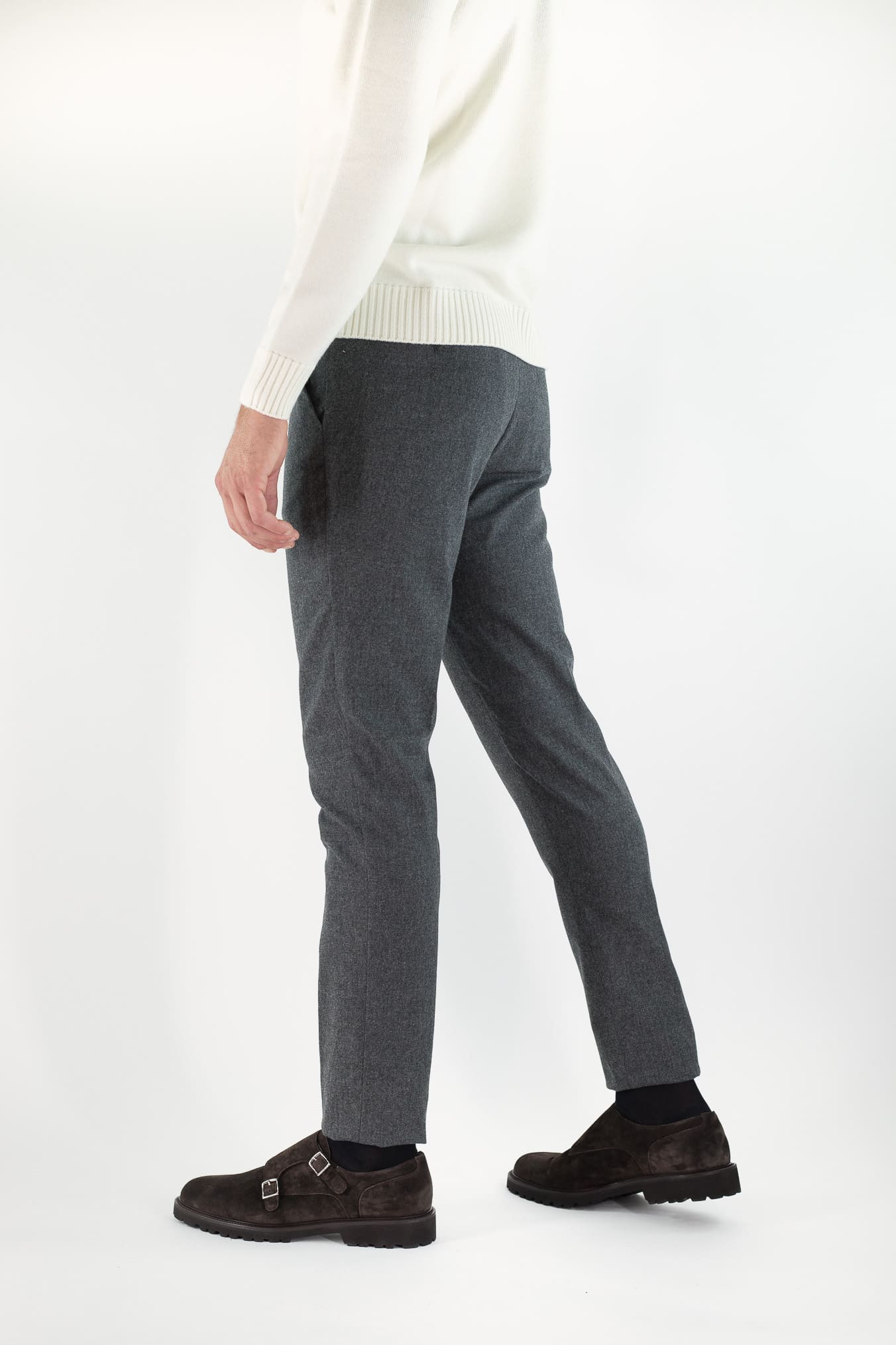 PESCAROLO Pantaloni "Evo" Lana Cashmere Grigio Medio