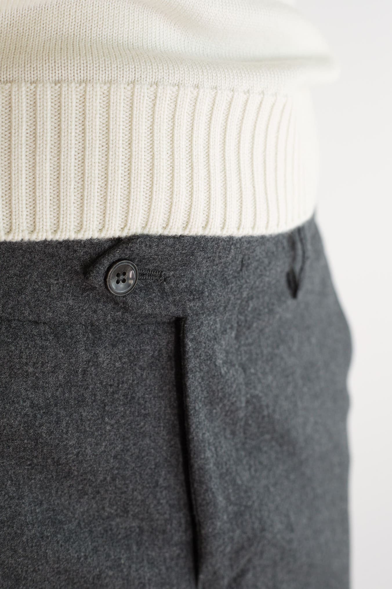PESCAROLO Pantaloni "Evo" Lana Cashmere Grigio Medio
