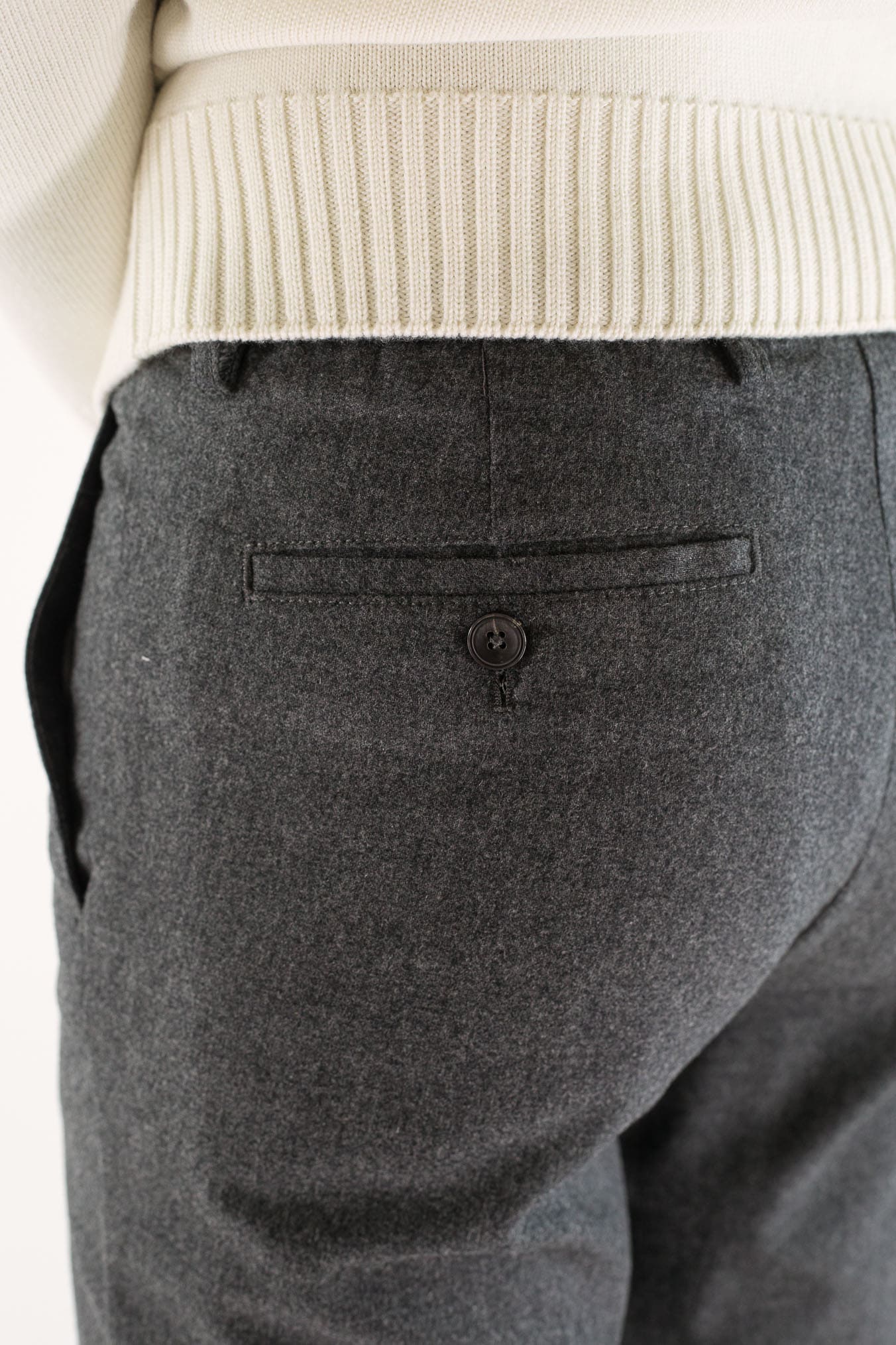 PESCAROLO Pantaloni "Evo" Lana Cashmere Grigio Medio