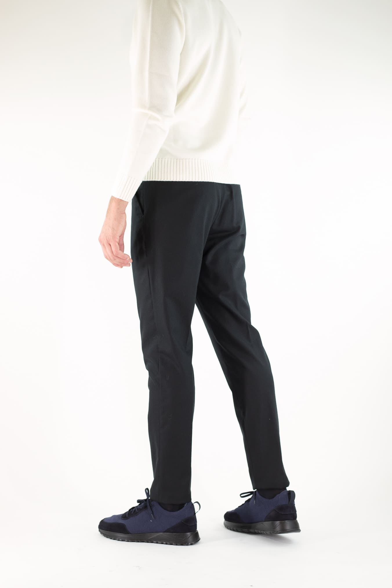 PESCAROLO Pantaloni "Evo" Lana Cashmere Nero