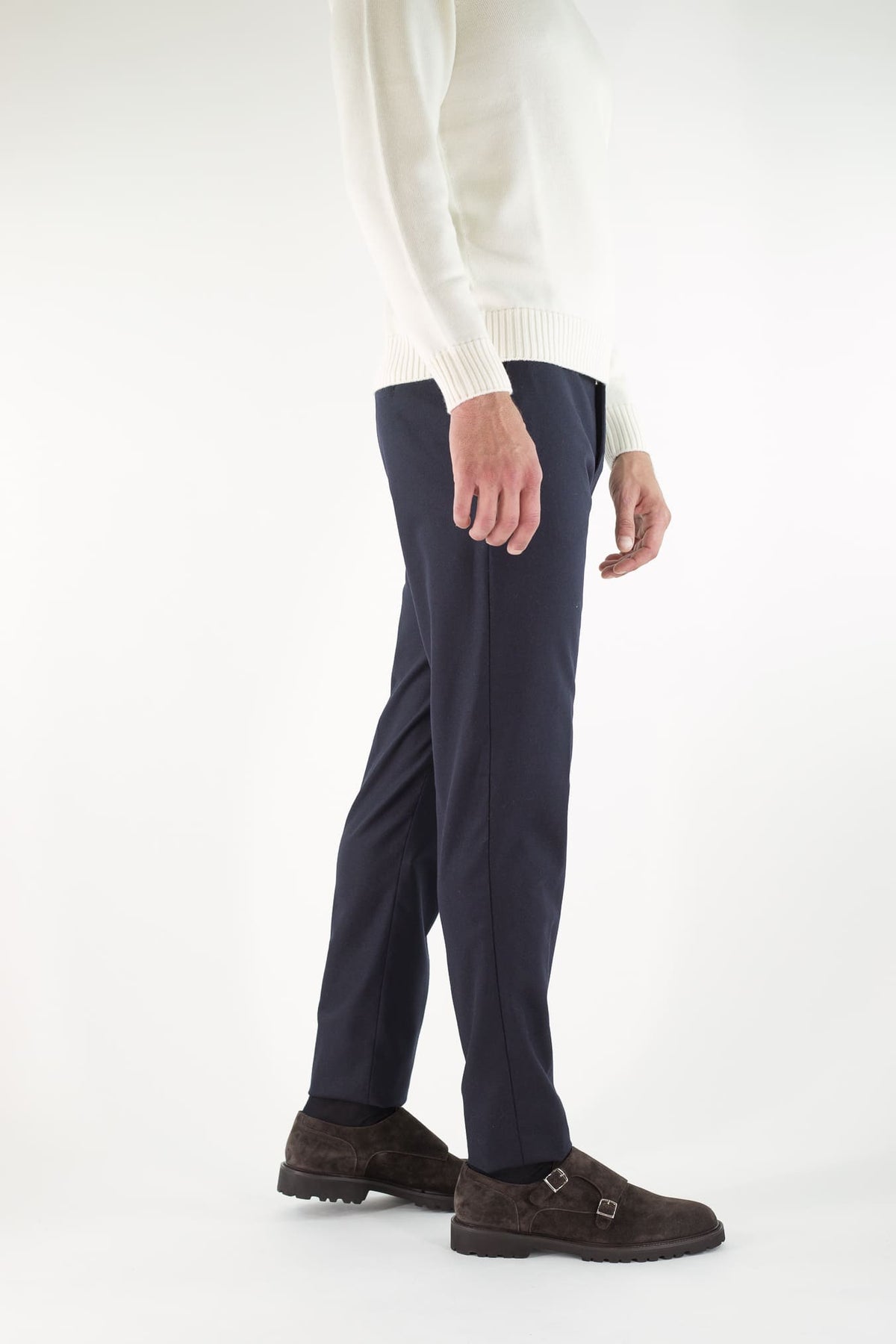 PESCAROLO Pantaloni "Evo" Lana Cashmere Blu Scuro