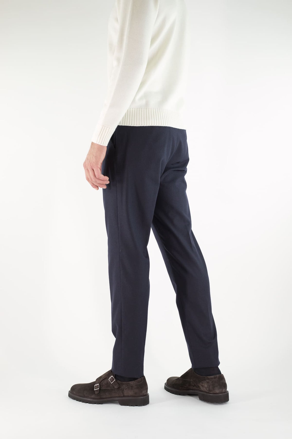 PESCAROLO Pantaloni "Evo" Lana Cashmere Blu Scuro