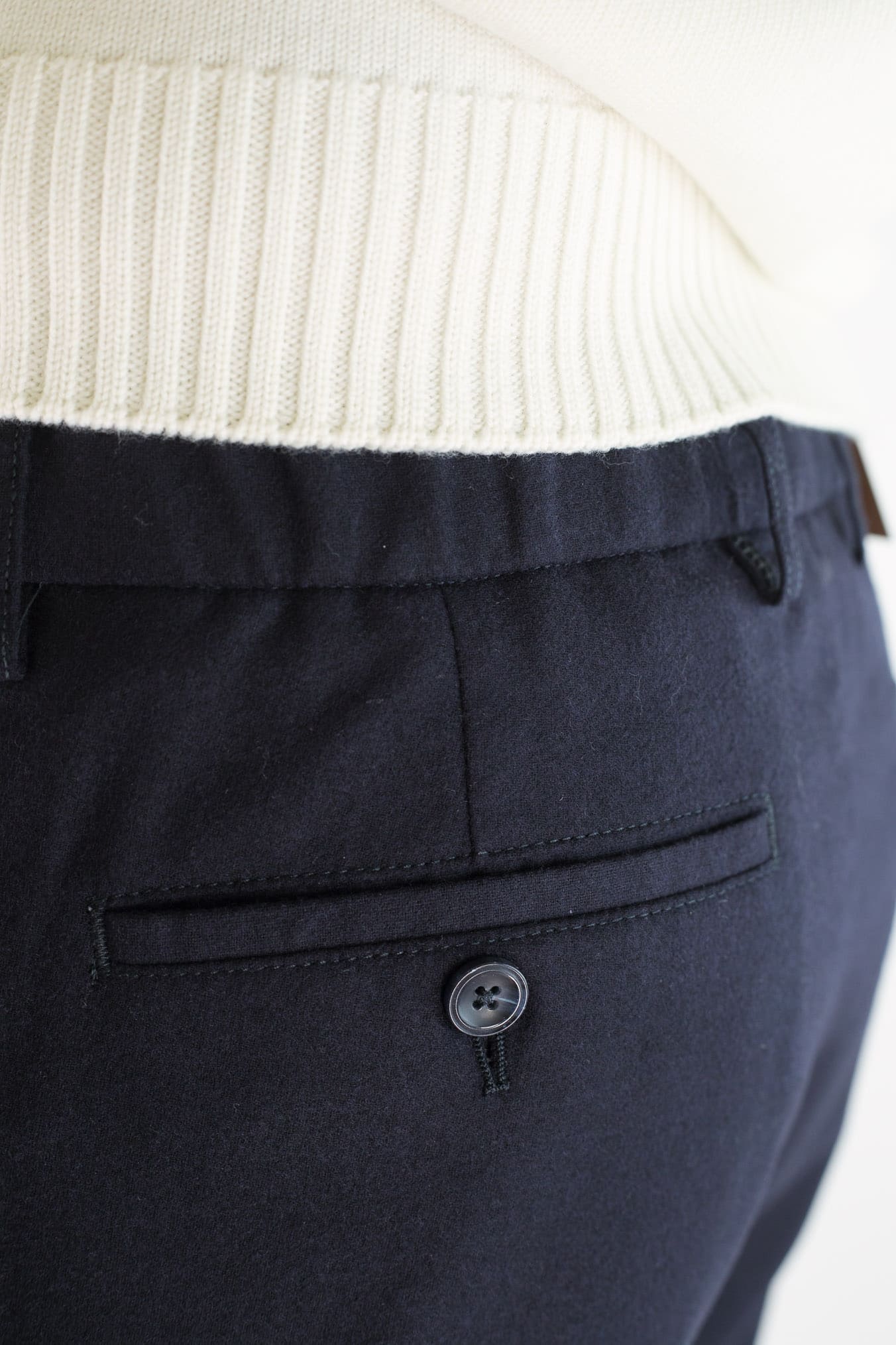 PESCAROLO Pantaloni "Evo" Lana Cashmere Blu Scuro