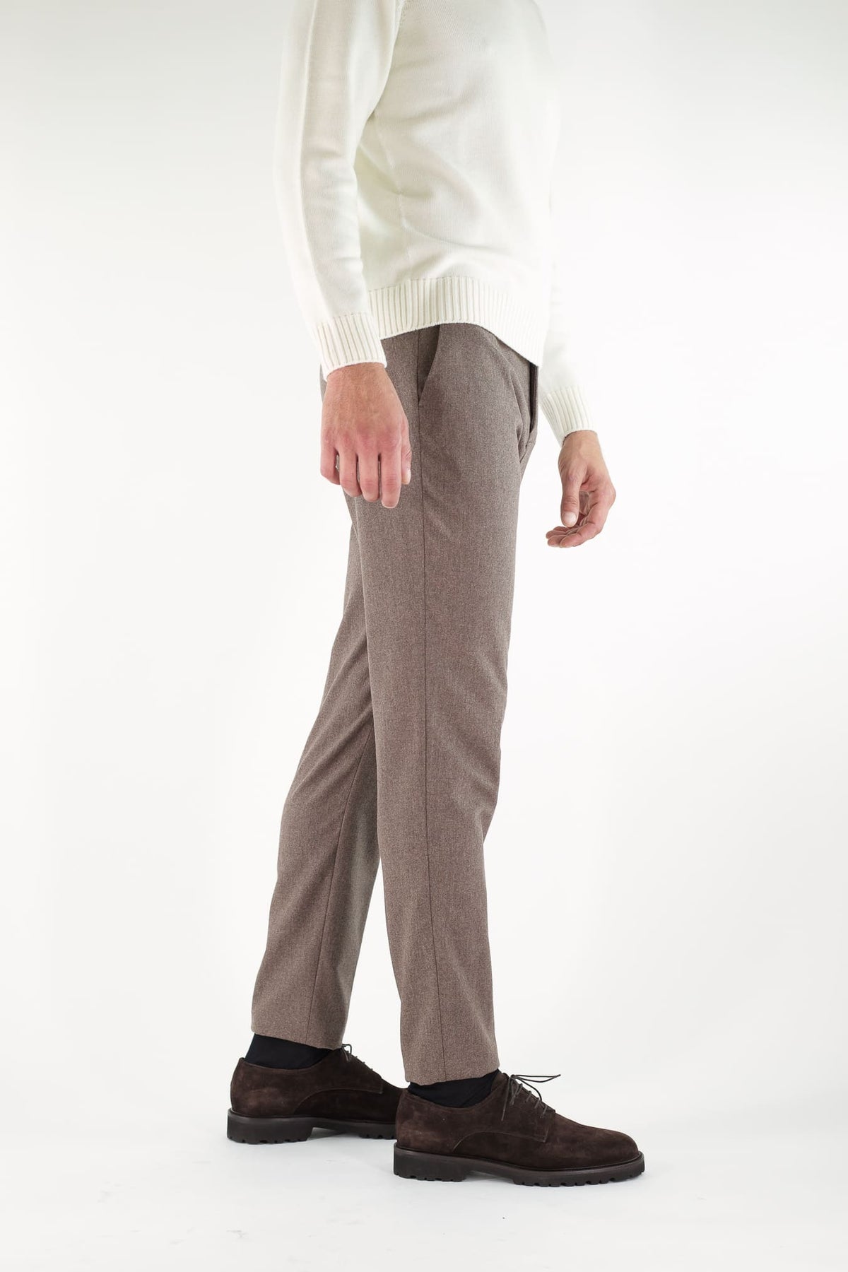 PESCAROLO Pantaloni "Evo" Lana Cashmere Marrone