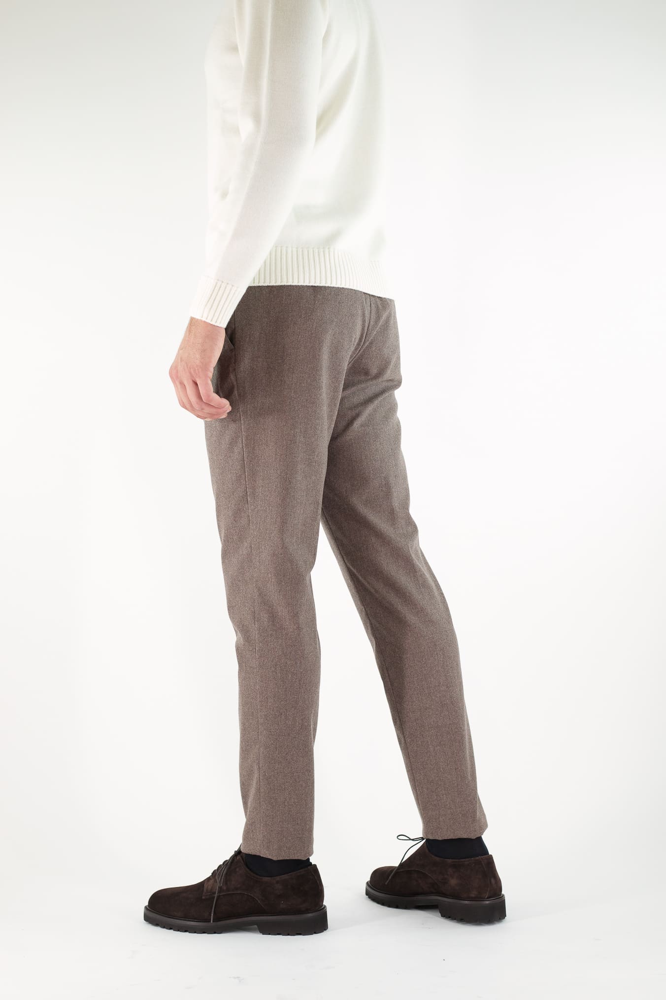 PESCAROLO Pantaloni "Evo" Lana Cashmere Marrone