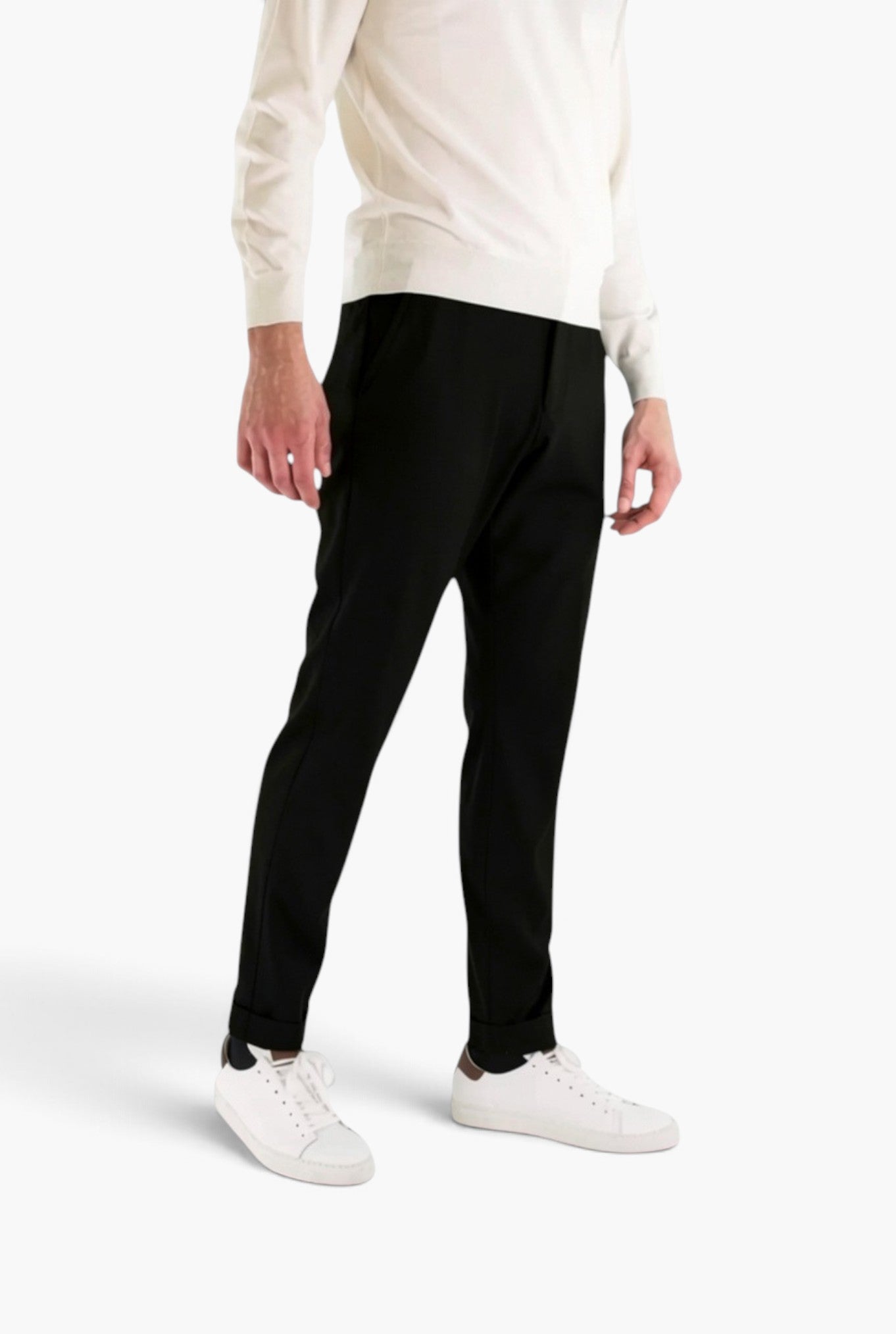 PESCAROLO Pantaloni Cashmere "Manu" Coulisse Removibile Nero