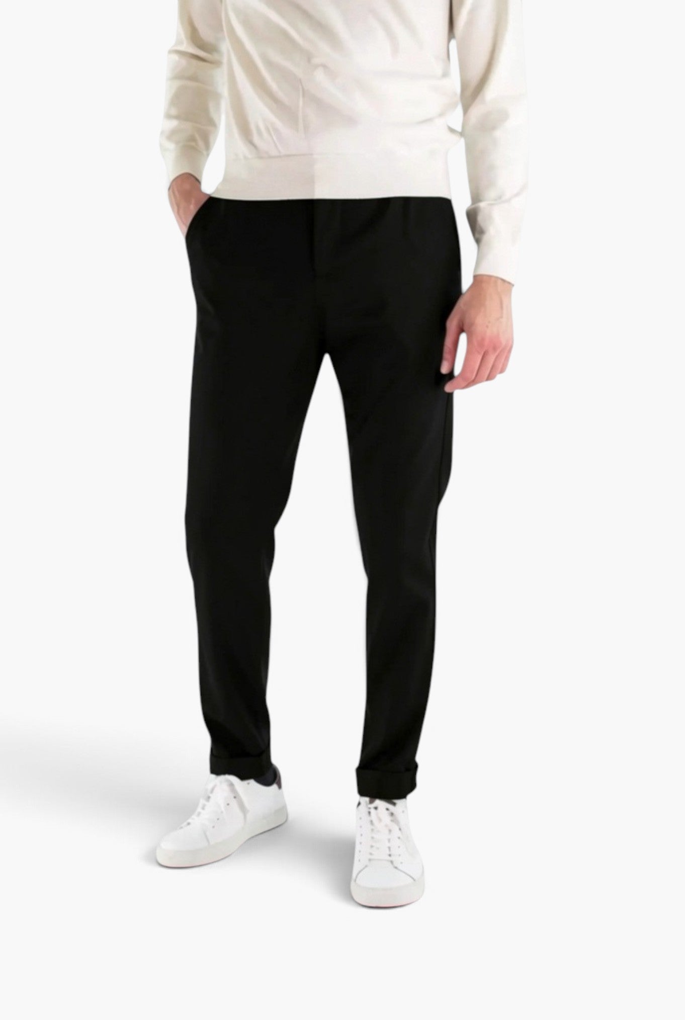 PESCAROLO Pantaloni Cashmere "Manu" Coulisse Removibile Nero