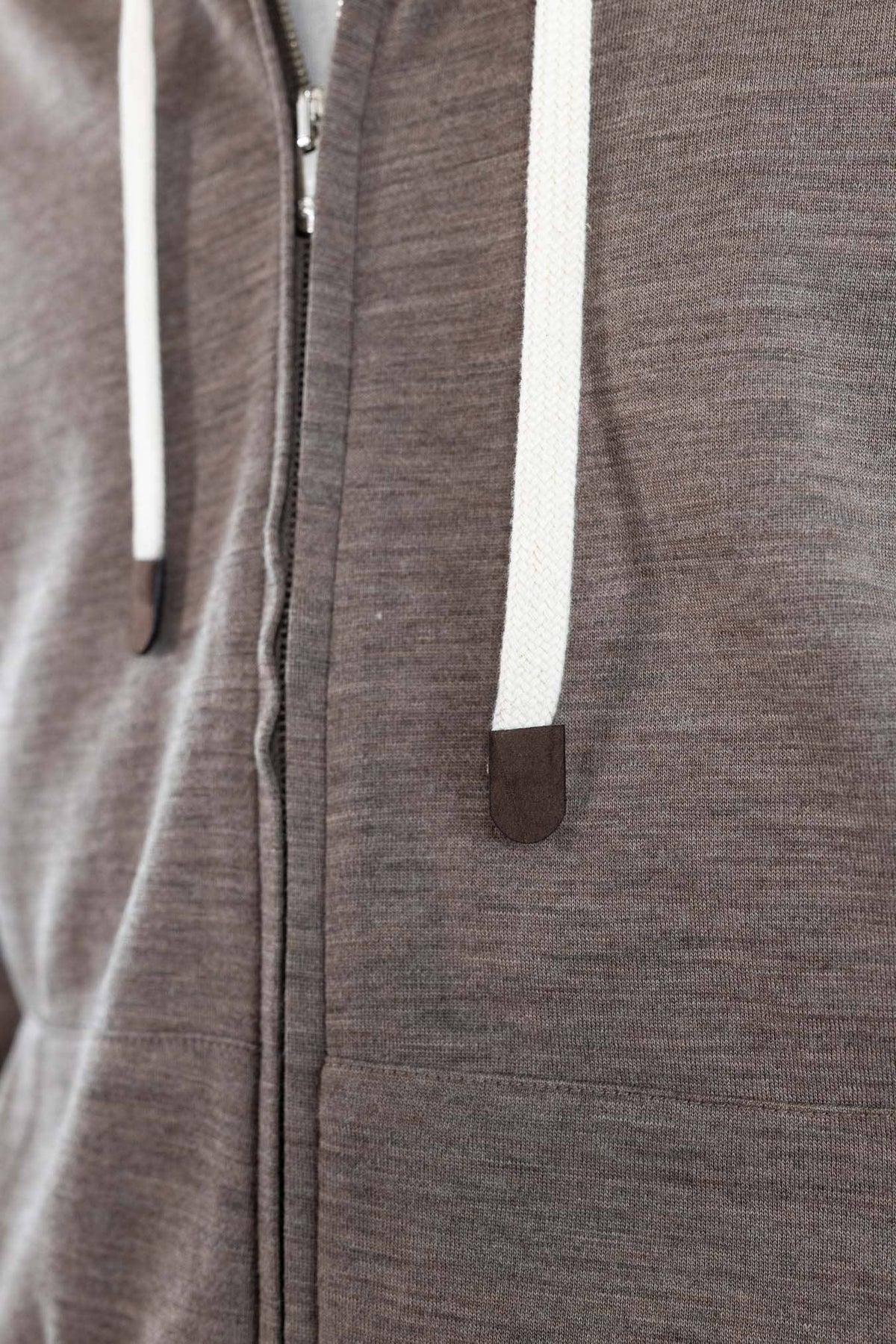 PESCAROLO Felpa Cappuccio "Mike" Jersey Lana Tortora