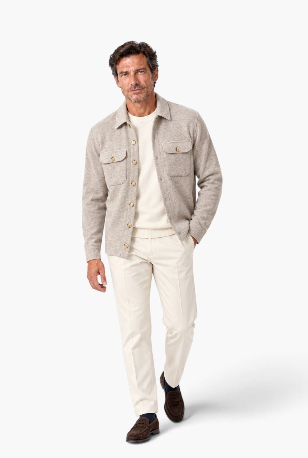 PIACENZA 1733 Overshirt Cashmere Beige Chiaro