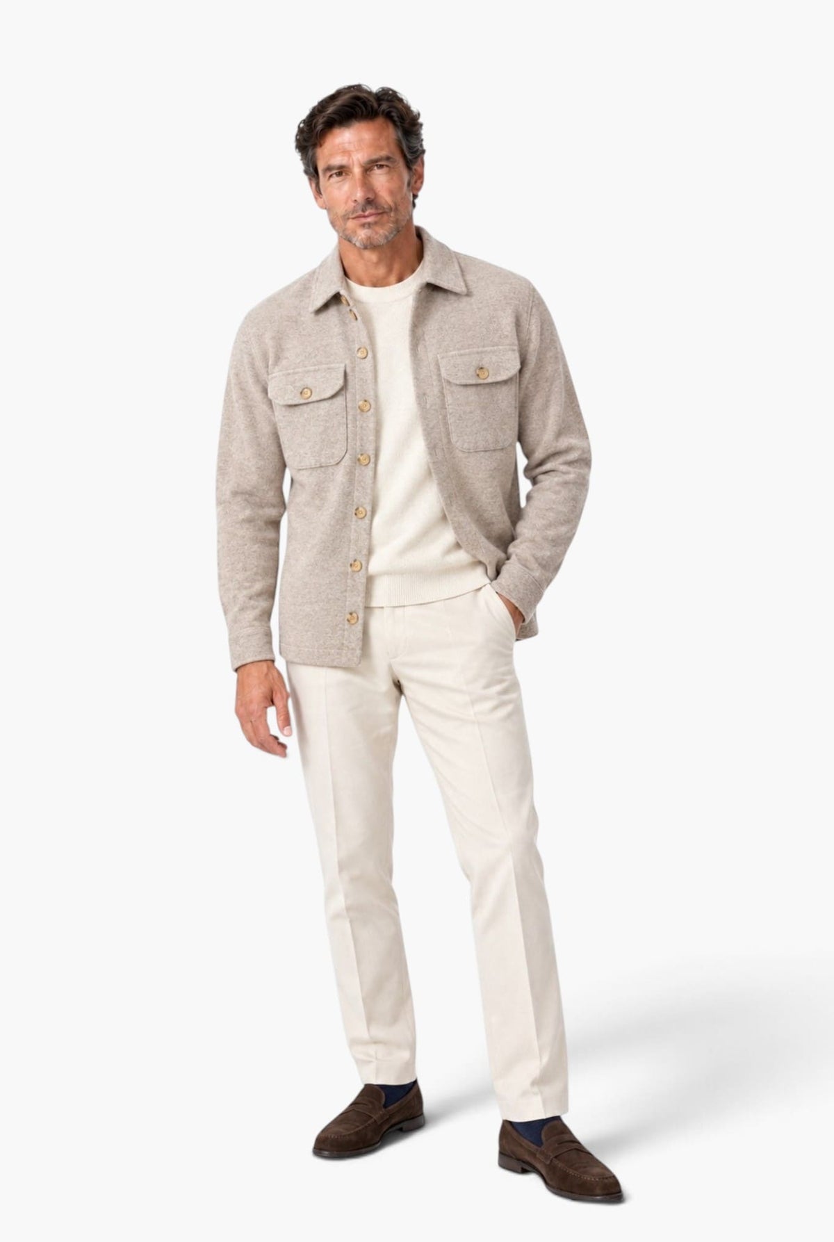 PIACENZA 1733 Overshirt Cashmere Beige Chiaro