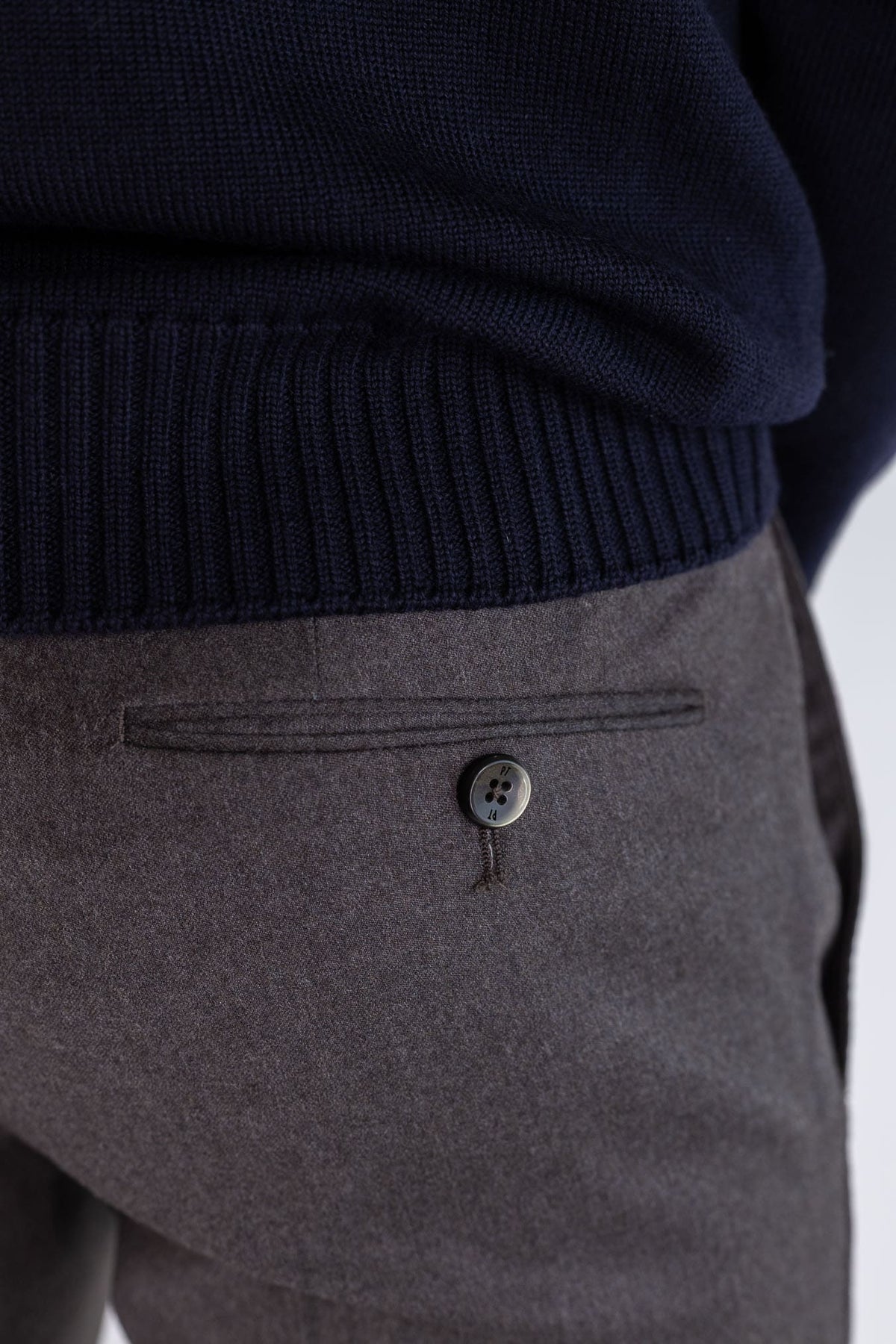 PT Pantaloni Flanella Lana Marrone