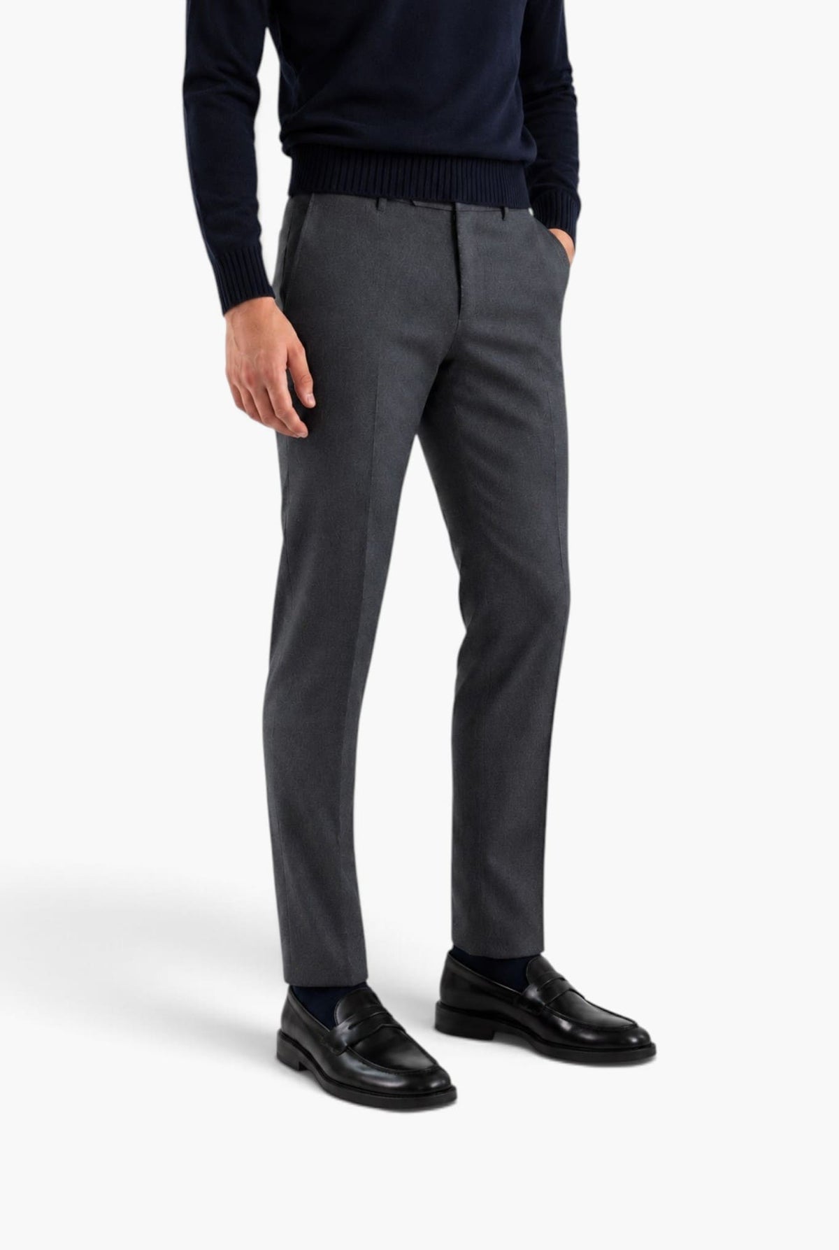 PT Pantaloni Flanella Lana Grigio Scuro