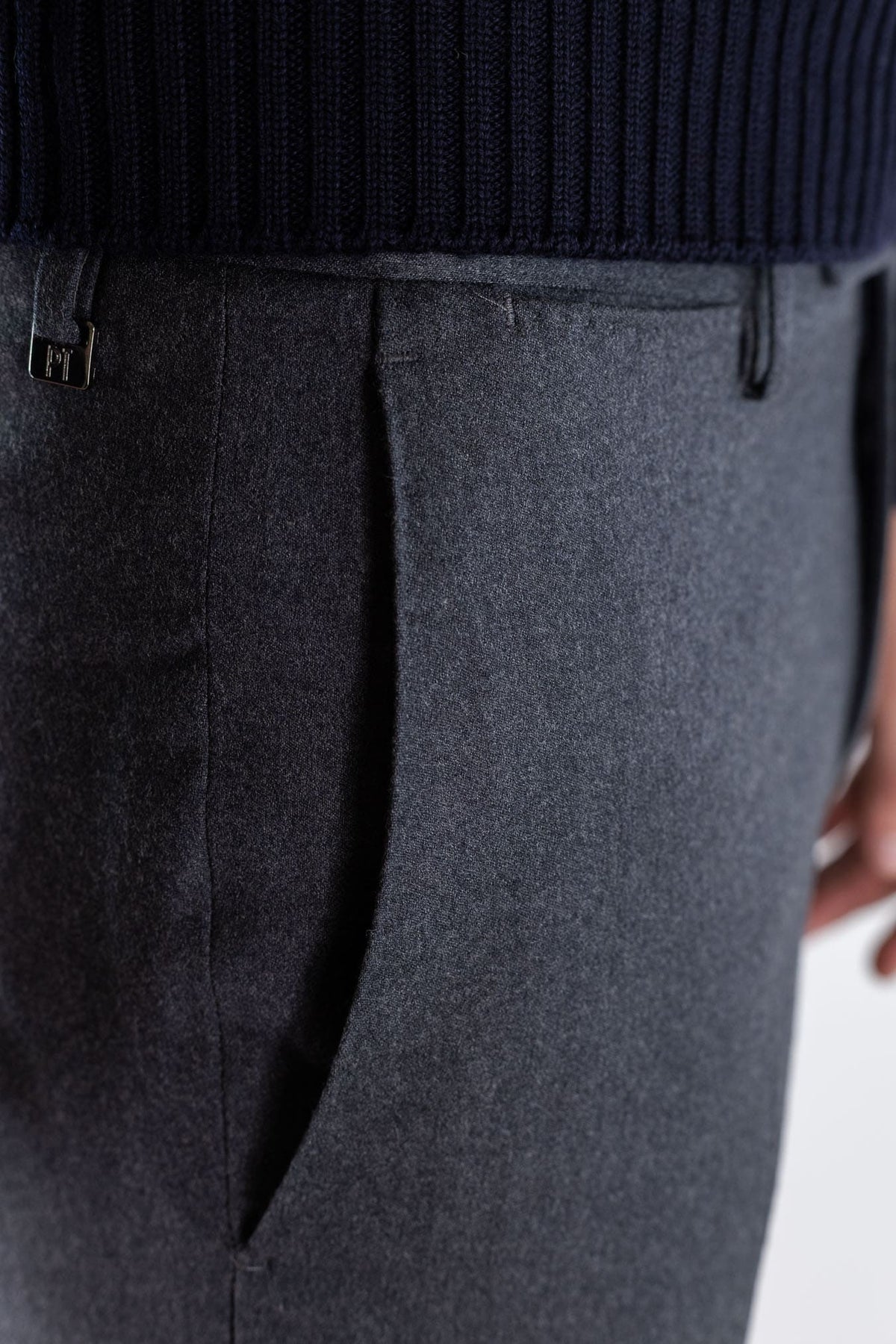 PT Pantaloni Flanella Lana Grigio Scuro