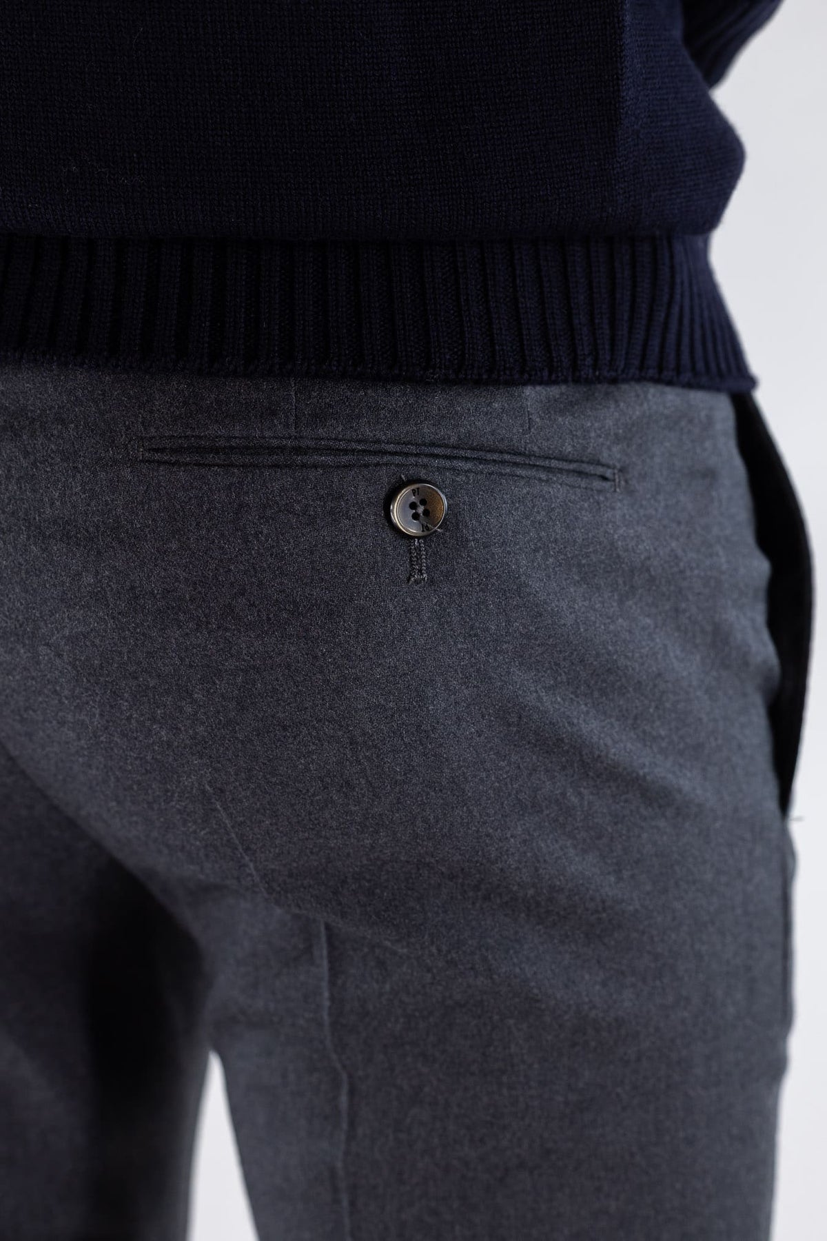 PT Pantaloni Flanella Lana Grigio Scuro