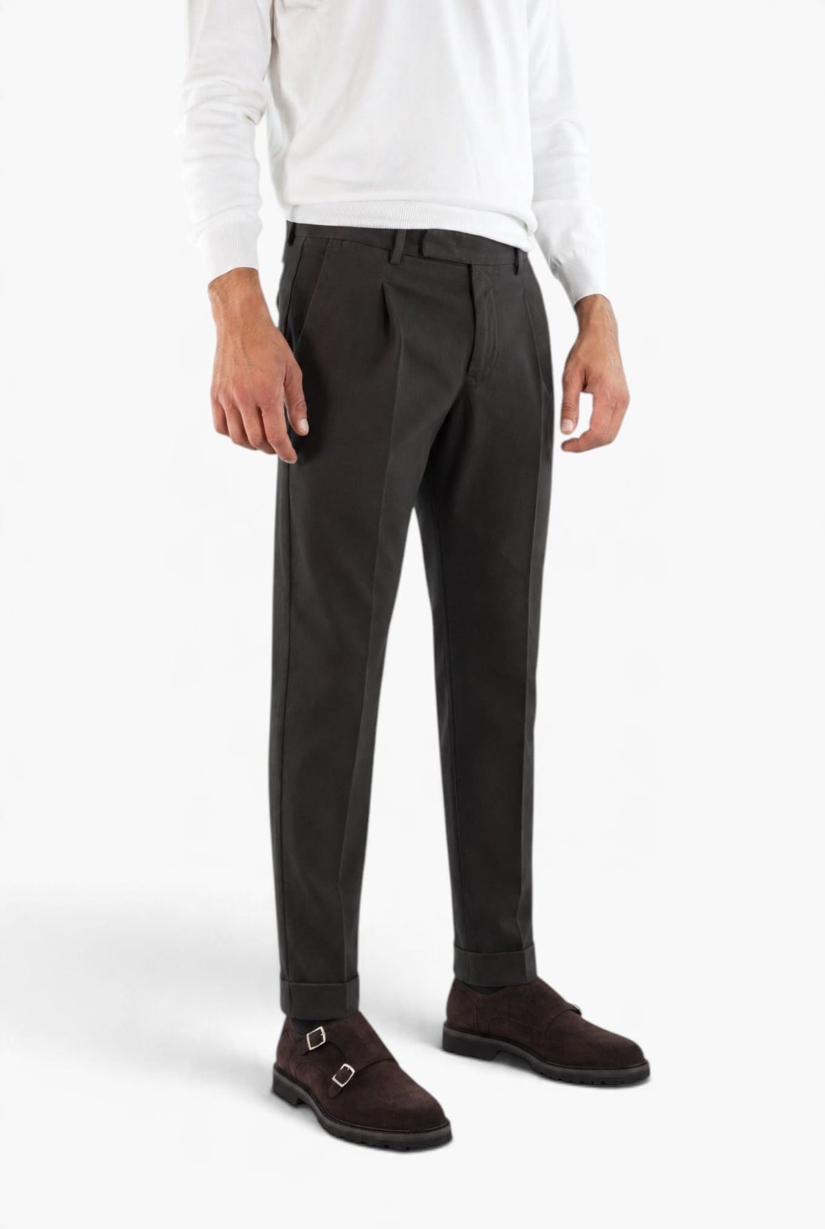 PT Pantaloni "Edge" Rebel Fit Cotone Moro