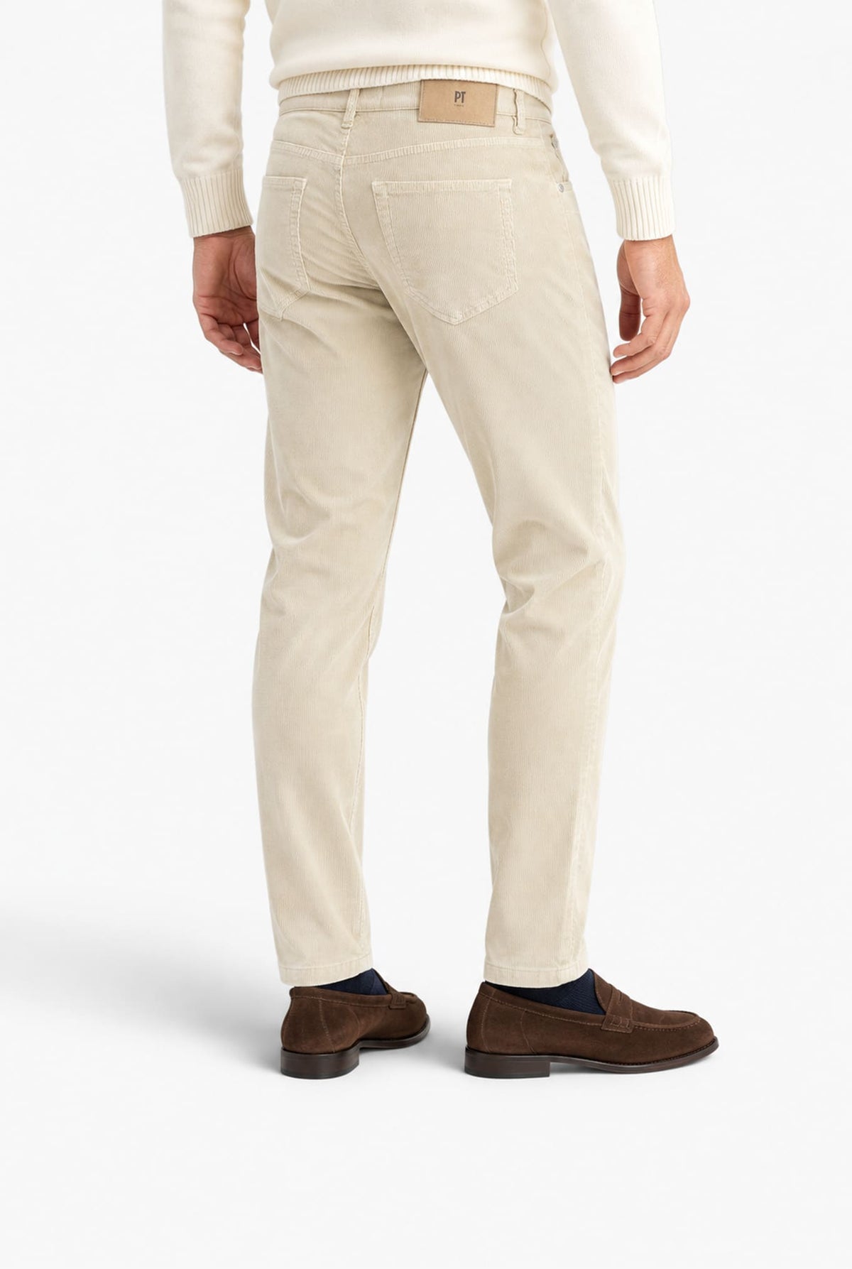 PT Pantaloni Velluto "Reggae" 5 Tasche Beige