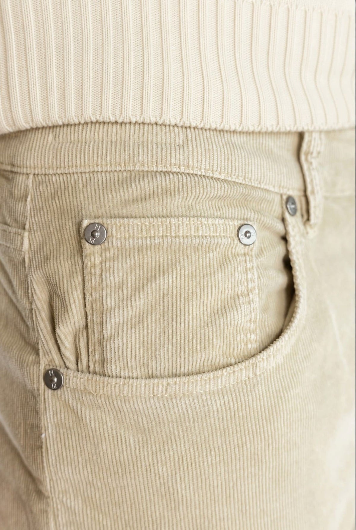 PT Pantaloni Velluto "Reggae" 5 Tasche Beige