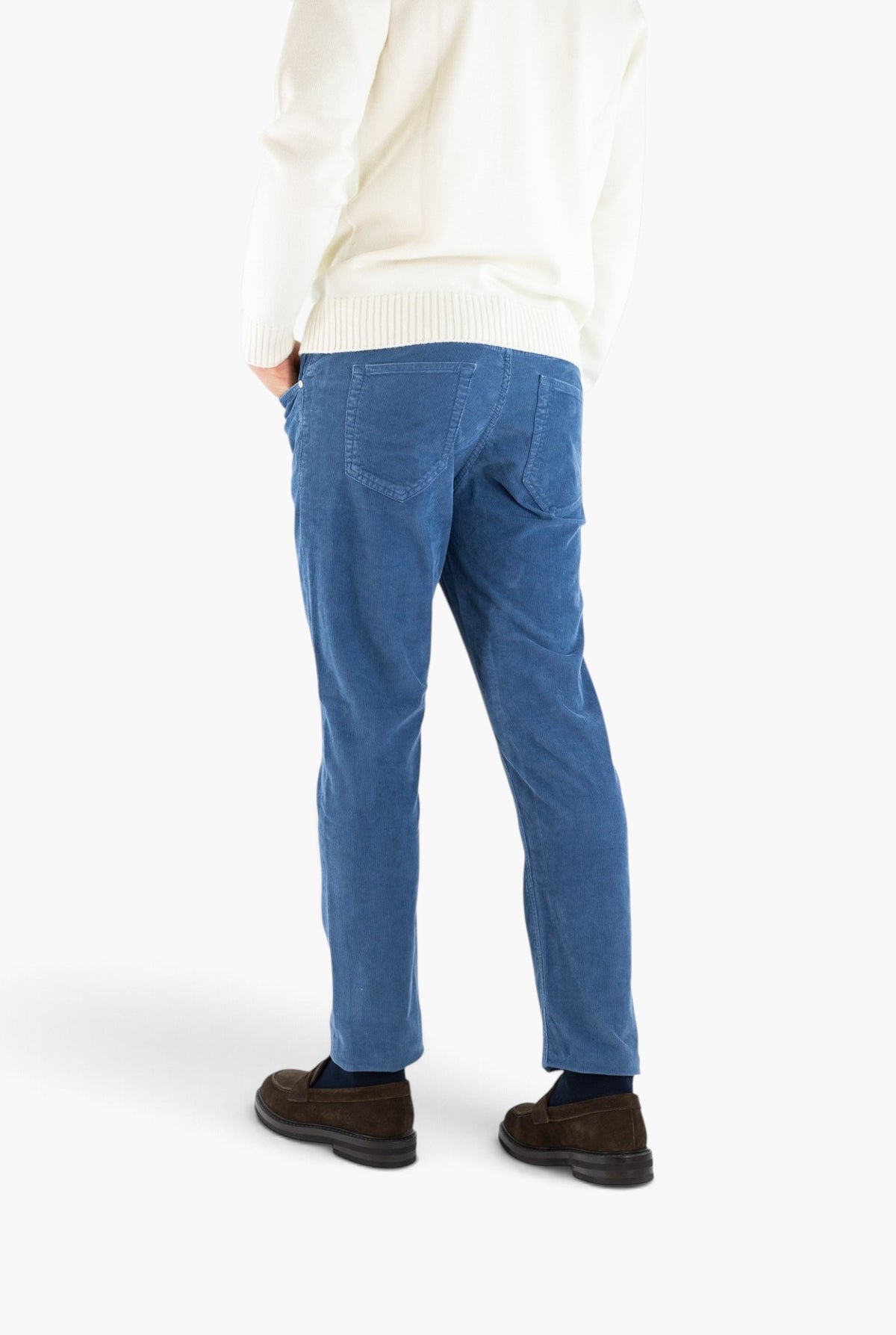 PT Pantaloni Velluto "Reggae" 5 Tasche Azzurro