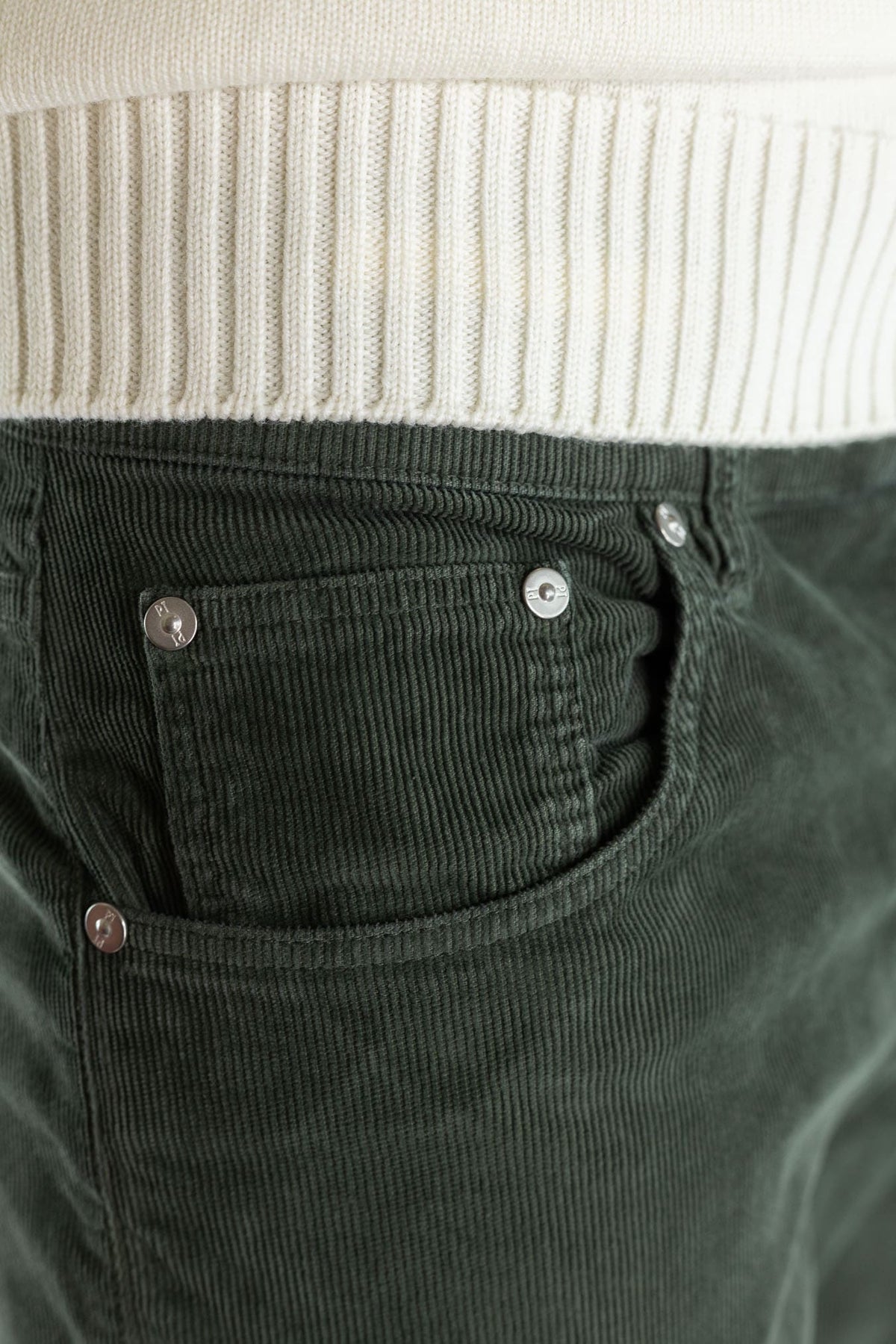 PT Pantaloni Velluto "Reggae" 5 Tasche Verde
