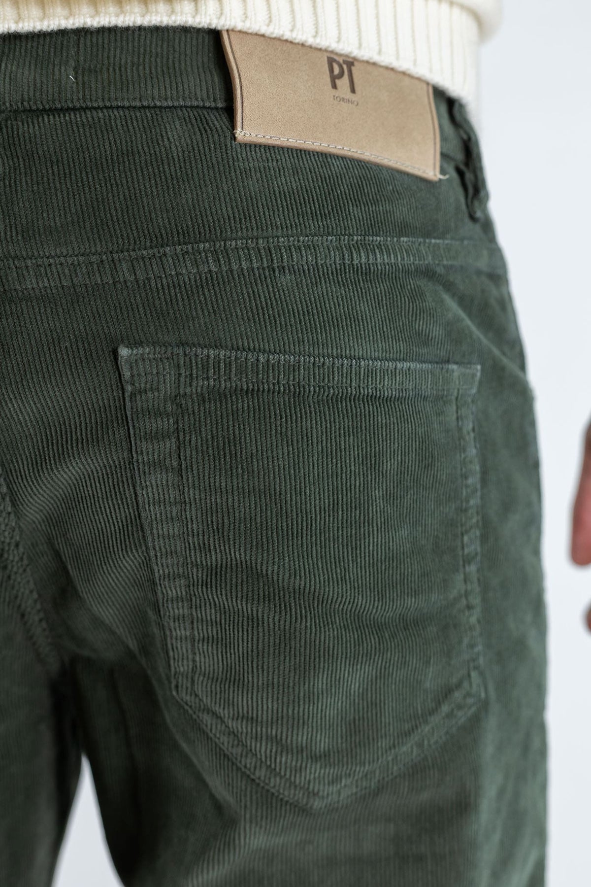 PT Pantaloni Velluto "Reggae" 5 Tasche Verde