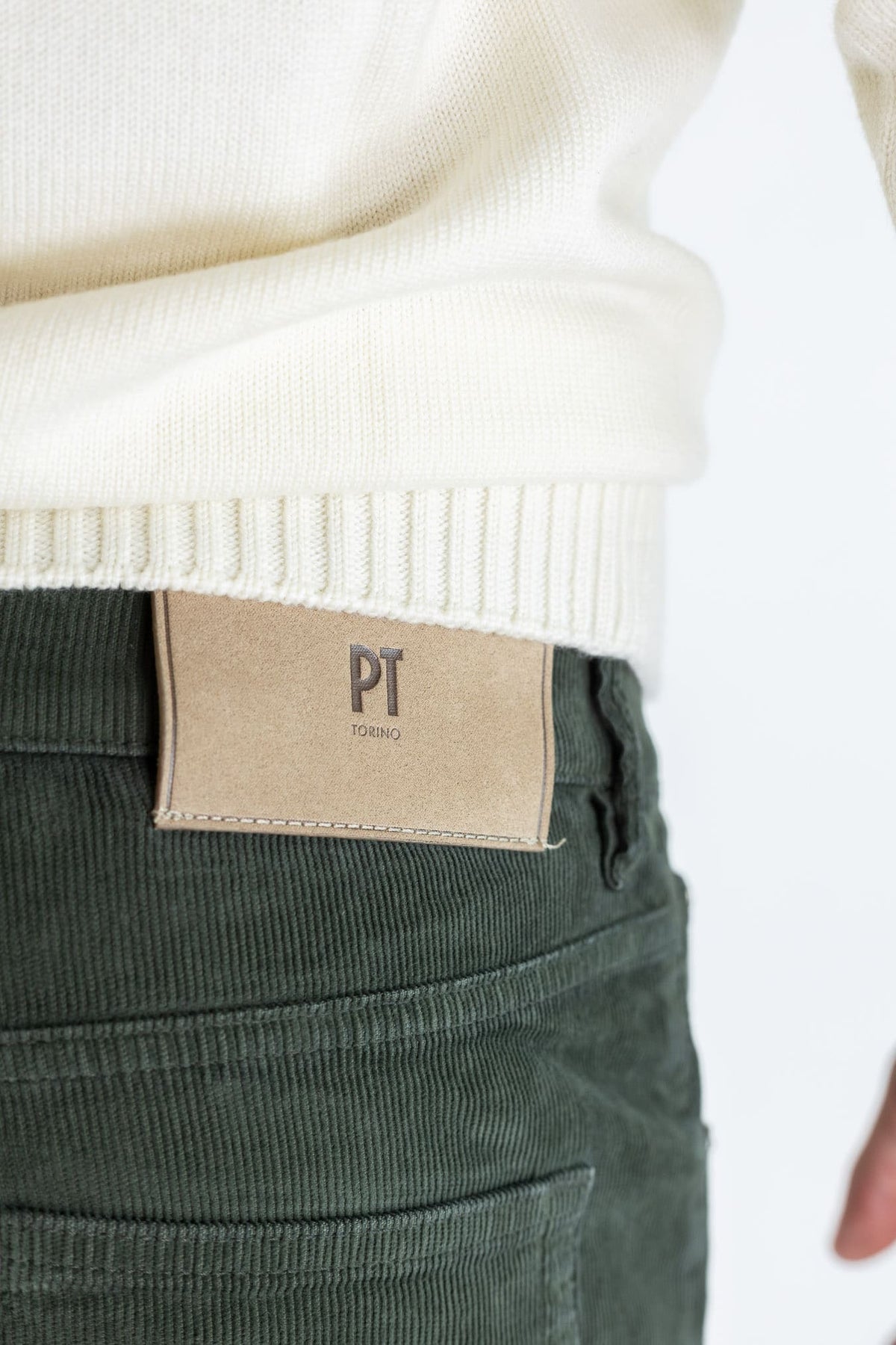 PT Pantaloni Velluto "Reggae" 5 Tasche Verde