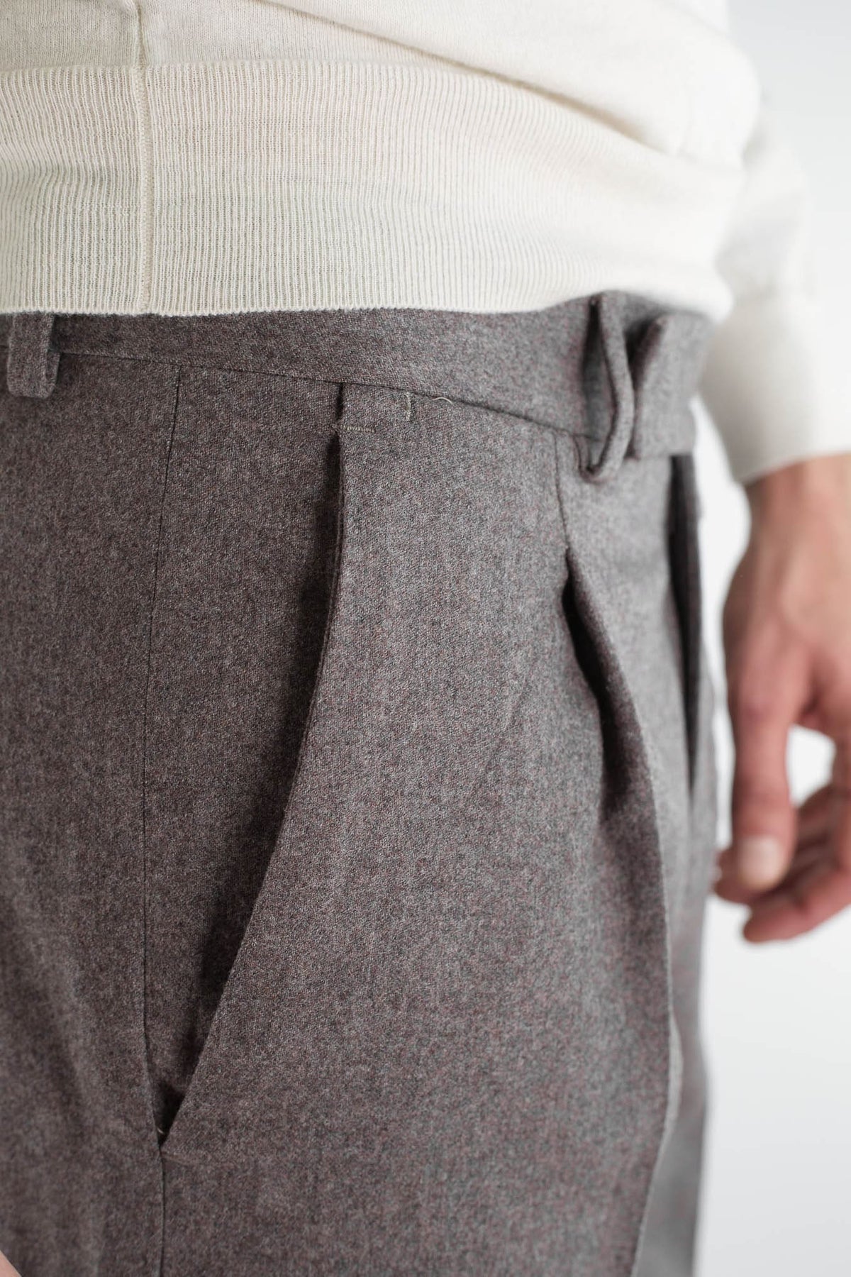 PT Pantaloni "Edge Rebel" Lana Cashmere Tortora