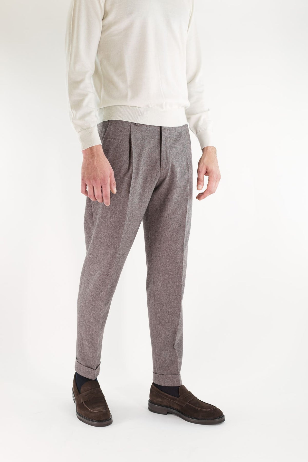 PT Pantaloni "Edge Rebel" Lana Cashmere Tortora