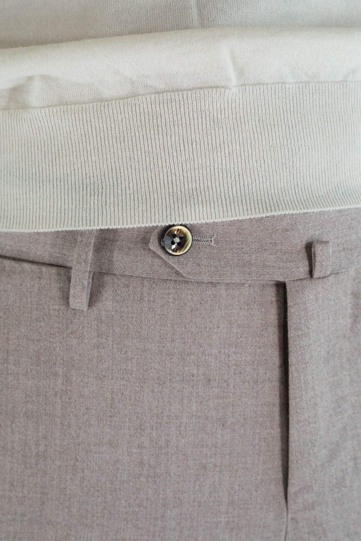 PT Pantaloni Lana Seta Beige Chiaro