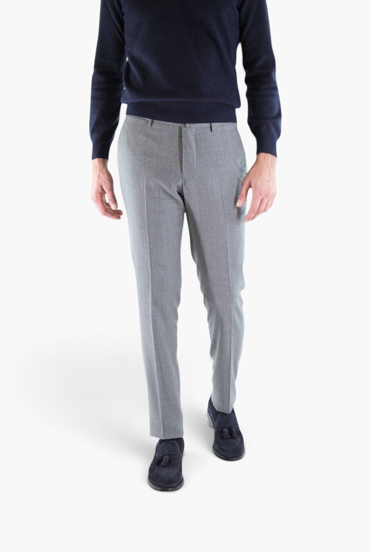 PT Pantaloni Lana Seta Grigio Chiaro