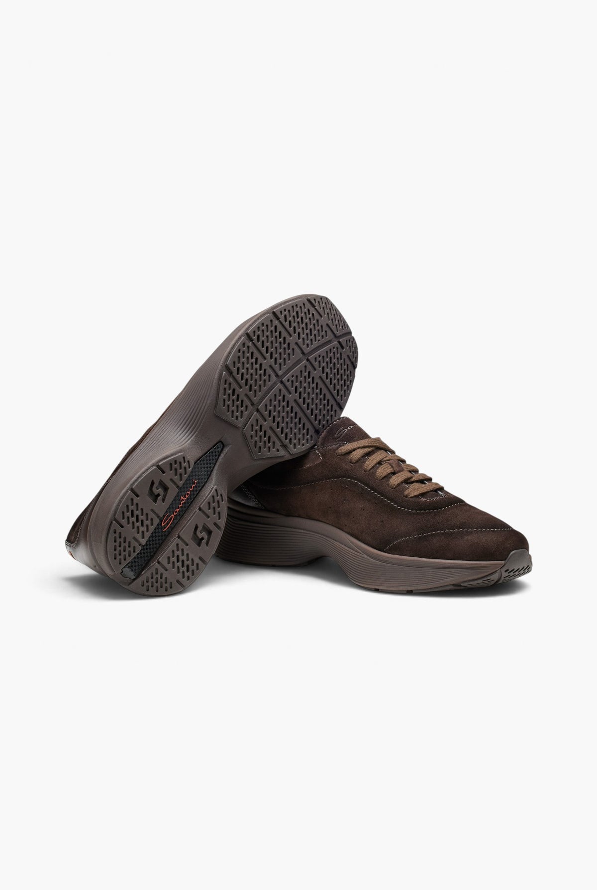 SANTONI Sneaker "Easy Bounce" Suede Testa Moro