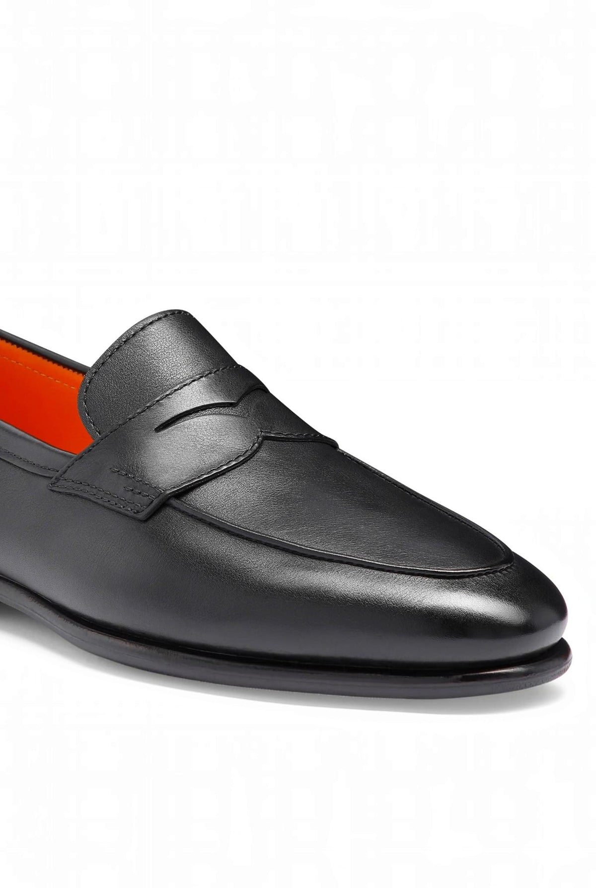 SANTONI Mocassini Penny "Carlo" Pelle Nera