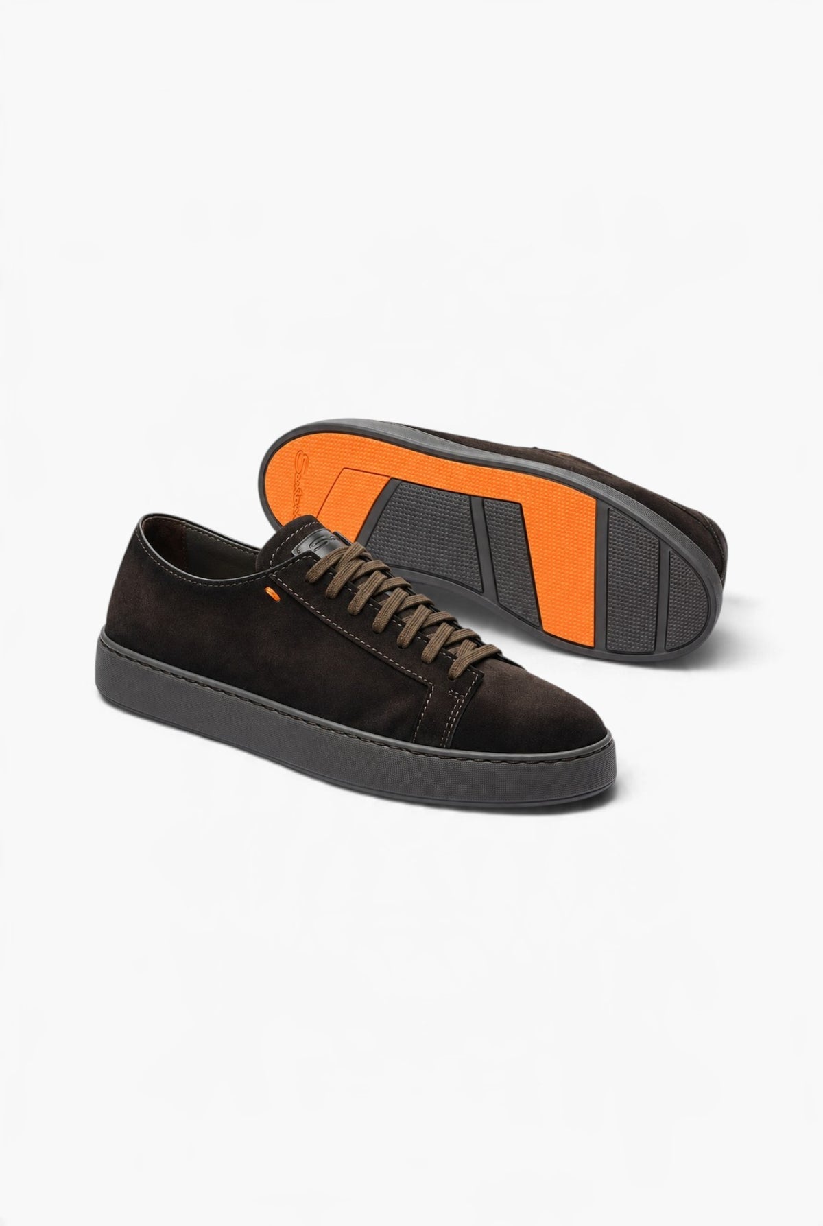 SANTONI Sneaker "Damps" Suede Testa Moro