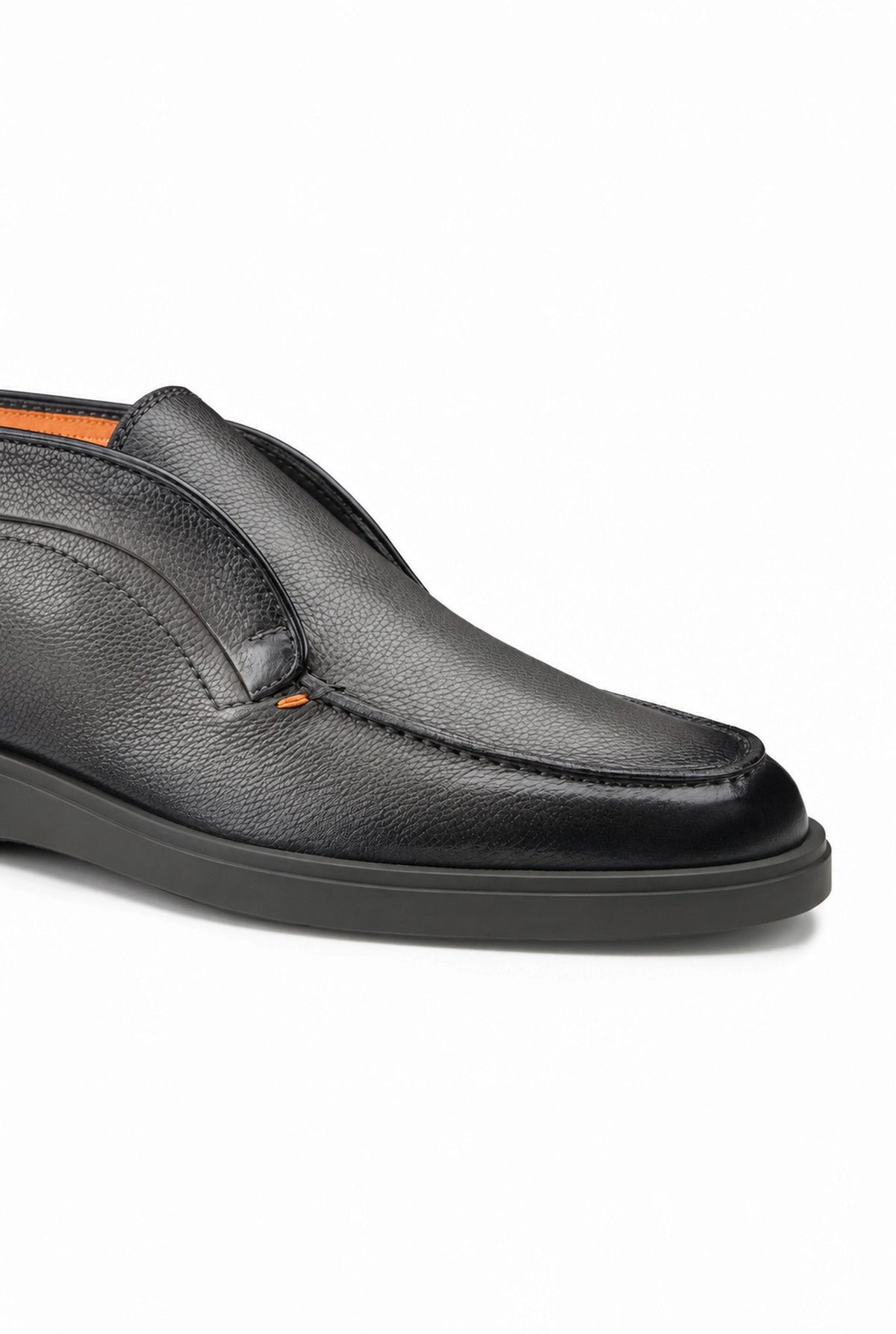 SANTONI Polacchine "Dragon" Pelle Bottalata Grigio Antracite