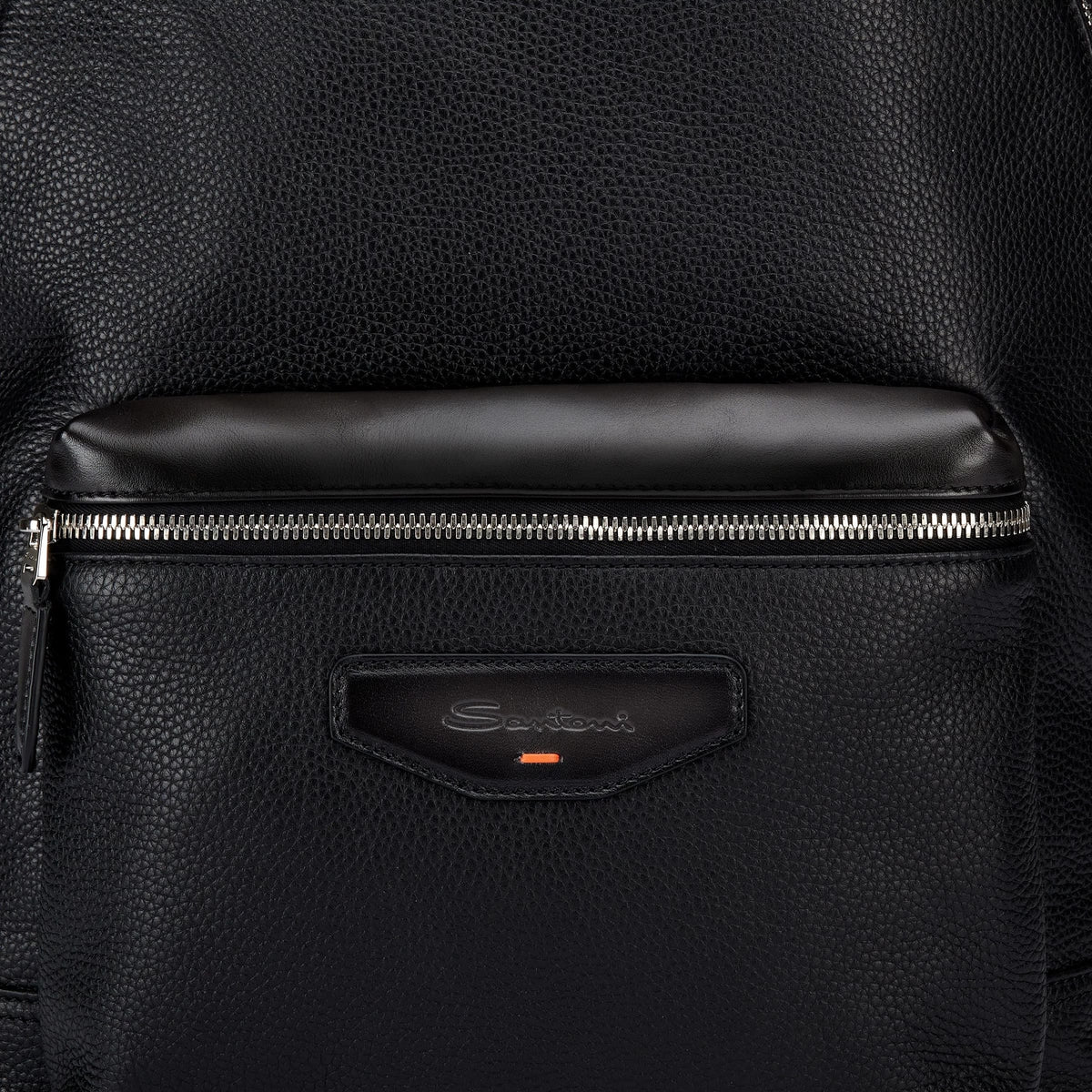 SANTONI Zaino Pelle Martellata Nero
